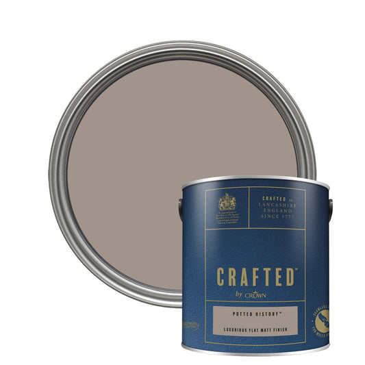 Crown Crafted Luxurious Flat Matt Finish Paint - Potted History - 2.5 Litre