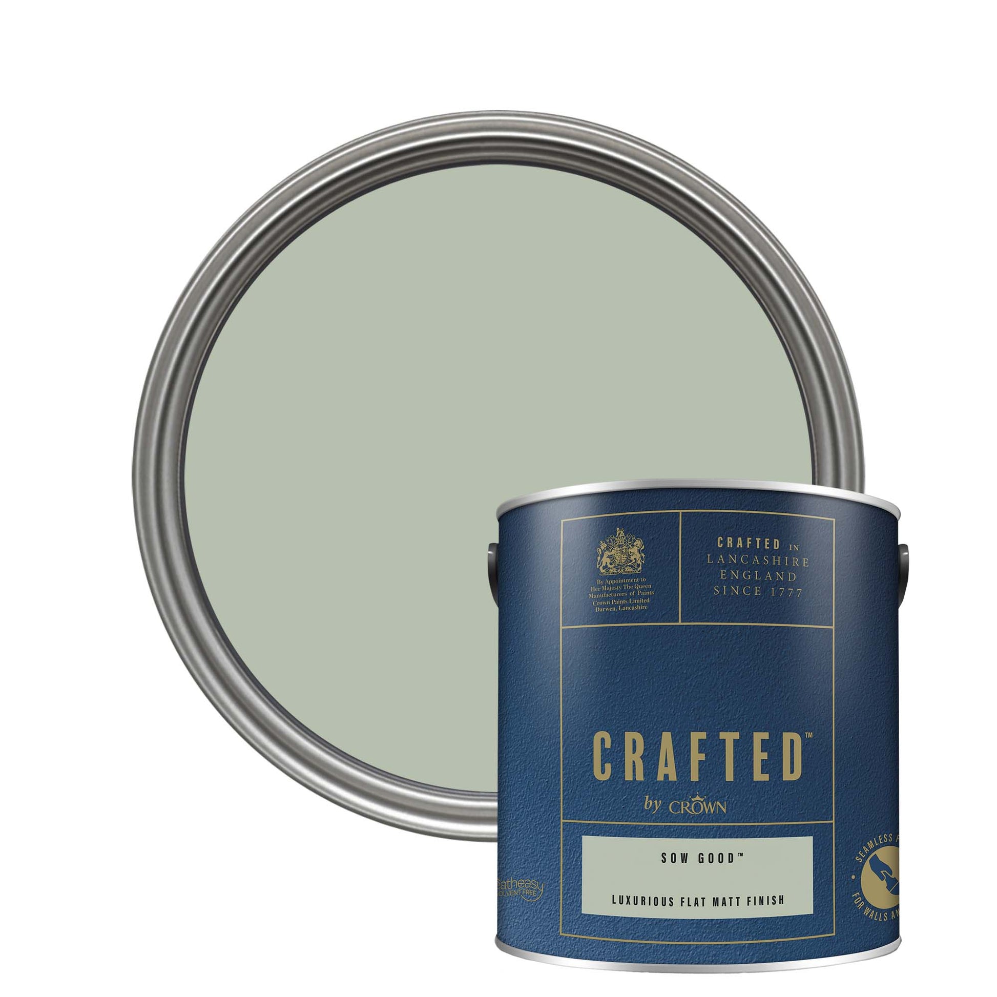 Crown Crafted Luxurious Flat Matt Finish Paint - Sow Good - 2.5 Litre