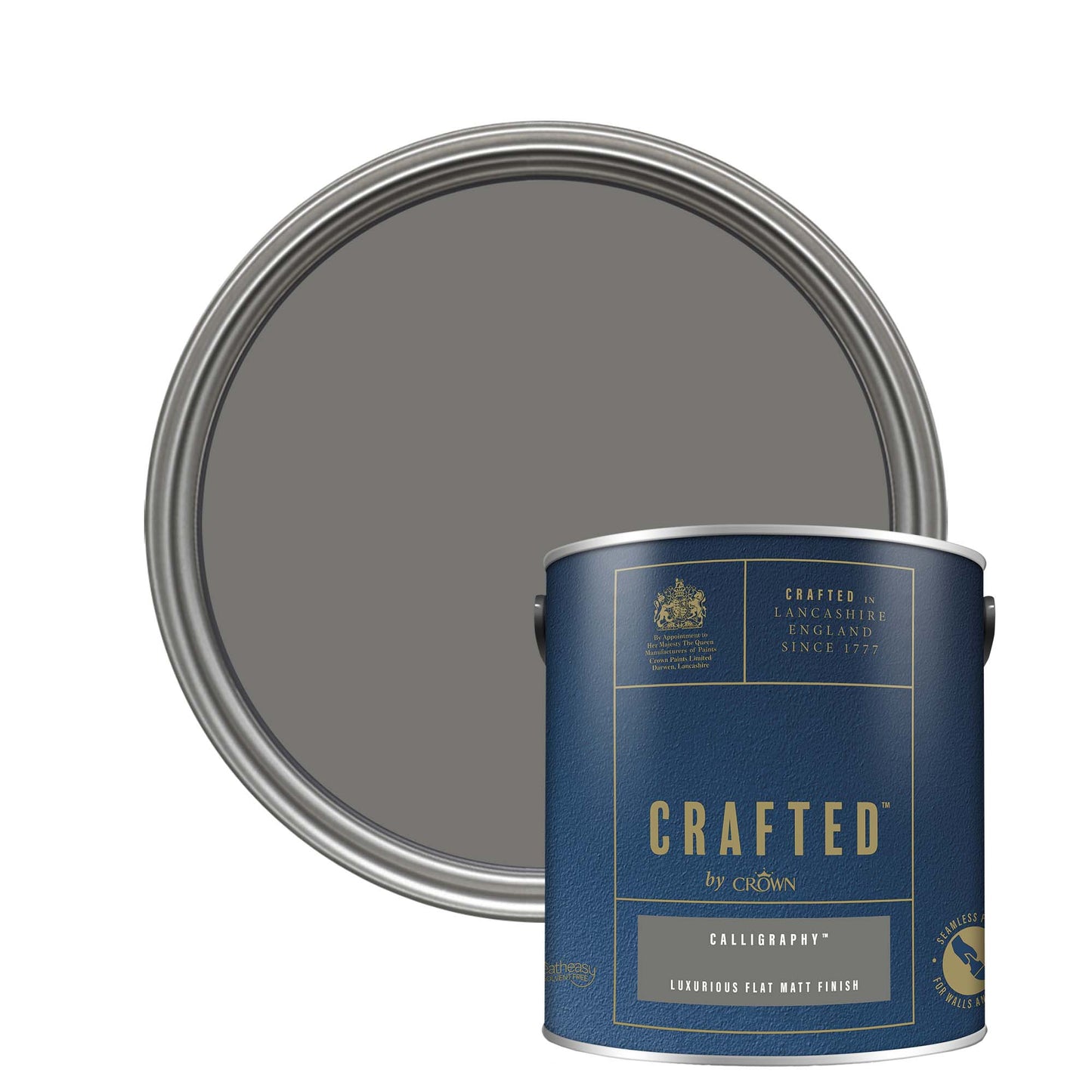 Crown Crafted Luxurious Flat Matt Finish Paint - Calligraphy - 2.5 Litre