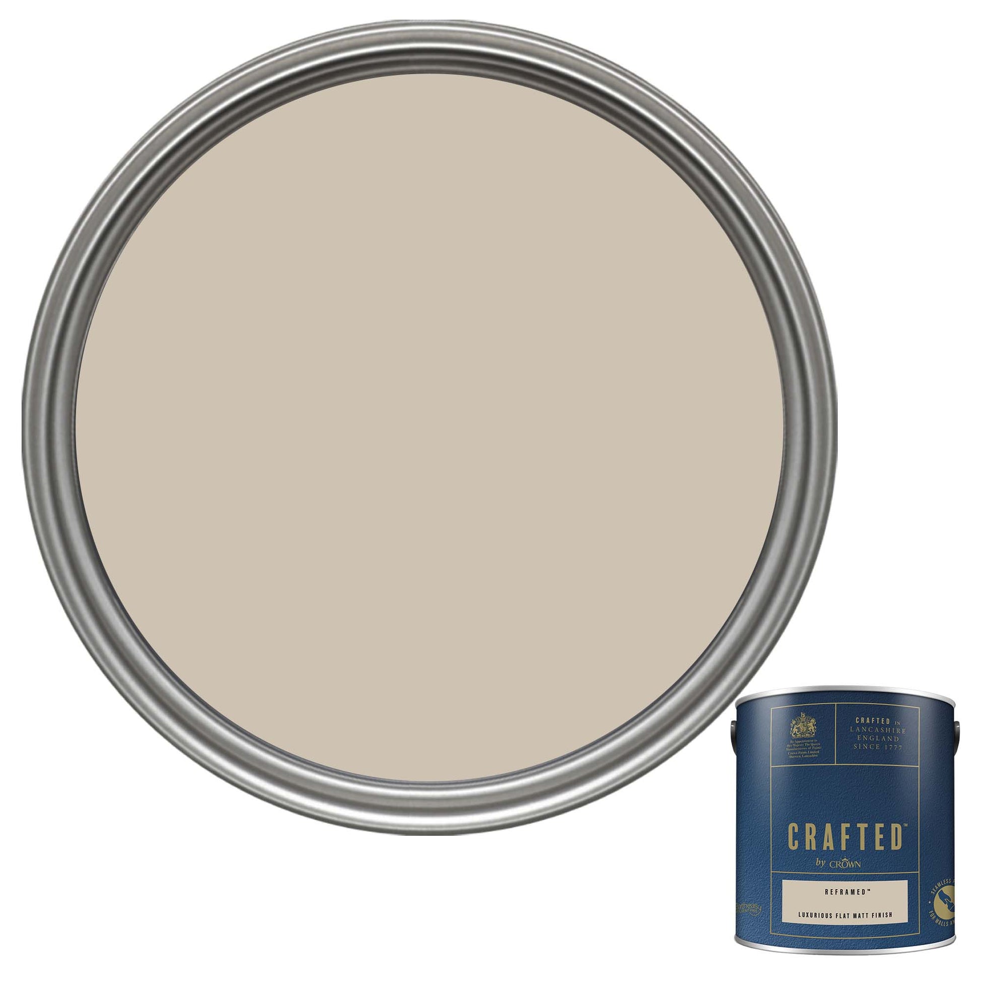 Crown Crafted Luxurious Flat Matt Finish Paint - Reframed - 2.5 Litre