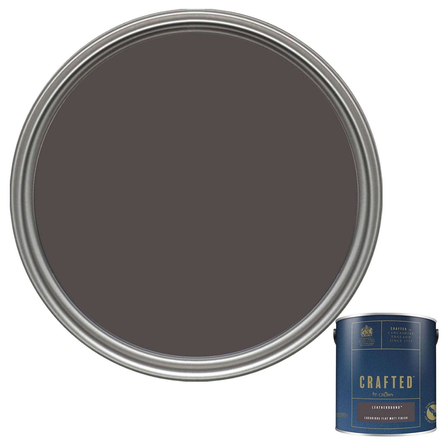 Crown Crafted Luxurious Flat Matt Finish Paint - Leatherbound - 2.5 Litre