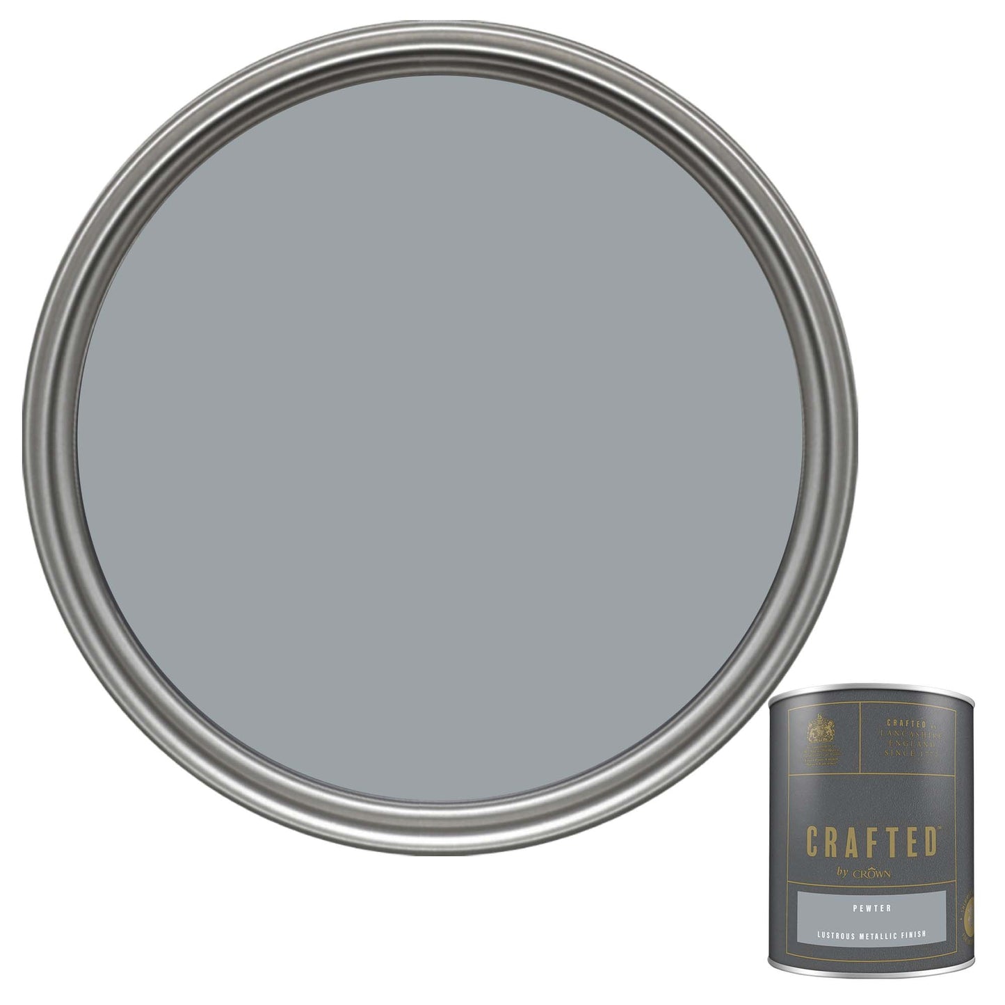 Crown Crafted Lustrous Metallic Finish Paint - Pewter - 1.25 Litre