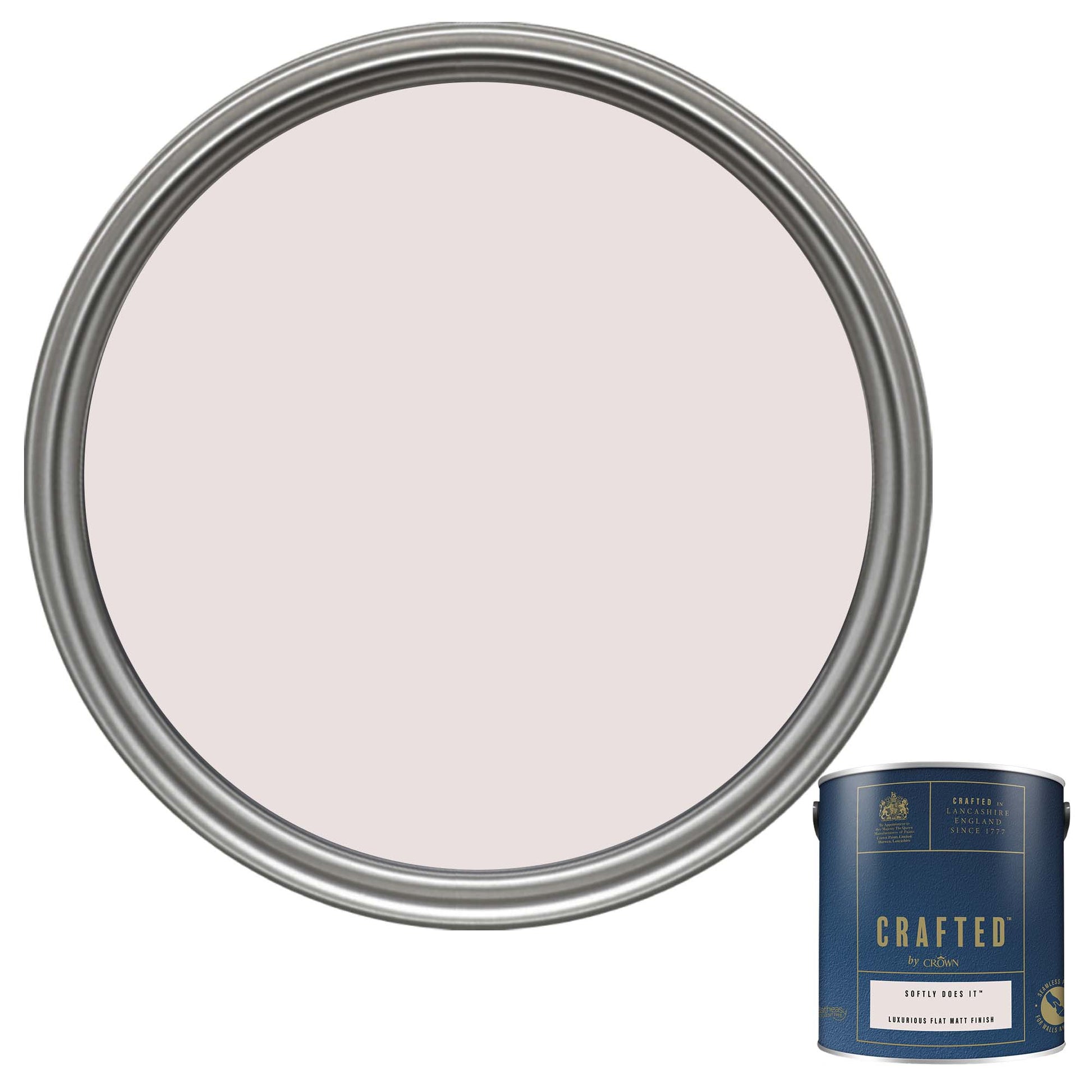 Crown Crafted Luxurious Flat Matt Finish Paint - Softly Does It - 2.5 Litre