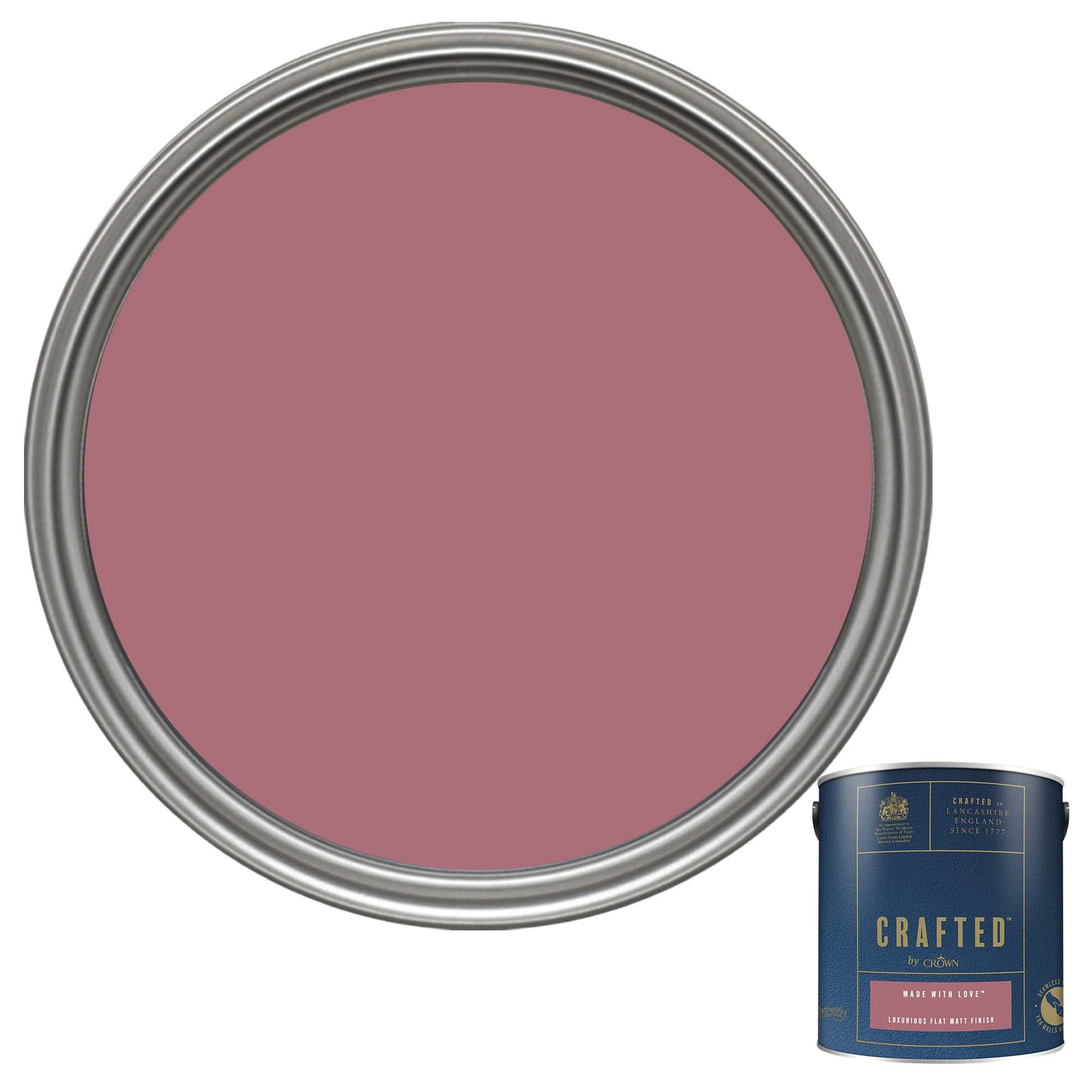 Crown Crafted Luxurious Flat Matt Finish Paint - Made With Love - 2.5 Litre