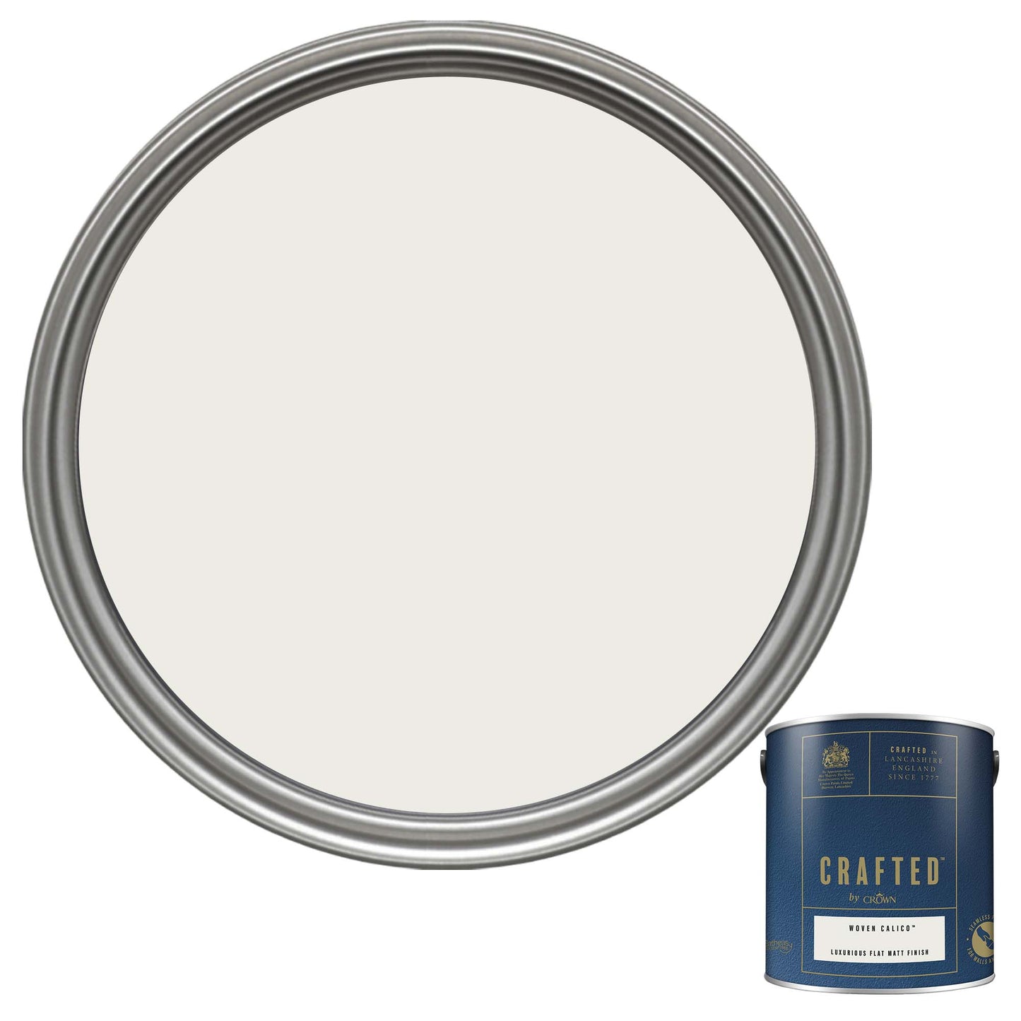 Crown Crafted Luxurious Flat Matt Finish Paint - Woven Calico - 2.5 Litre