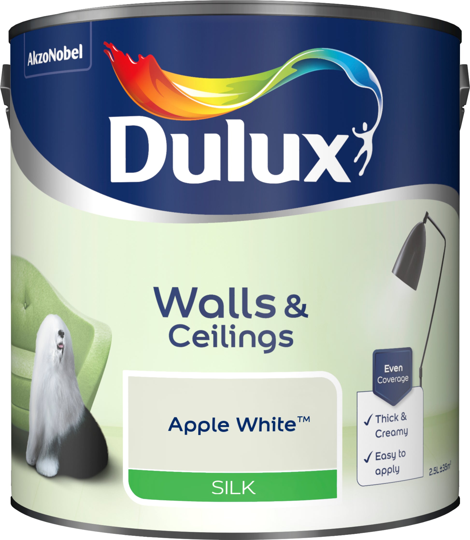 Dulux Silk Paint - Apple White - 2.5 Litre