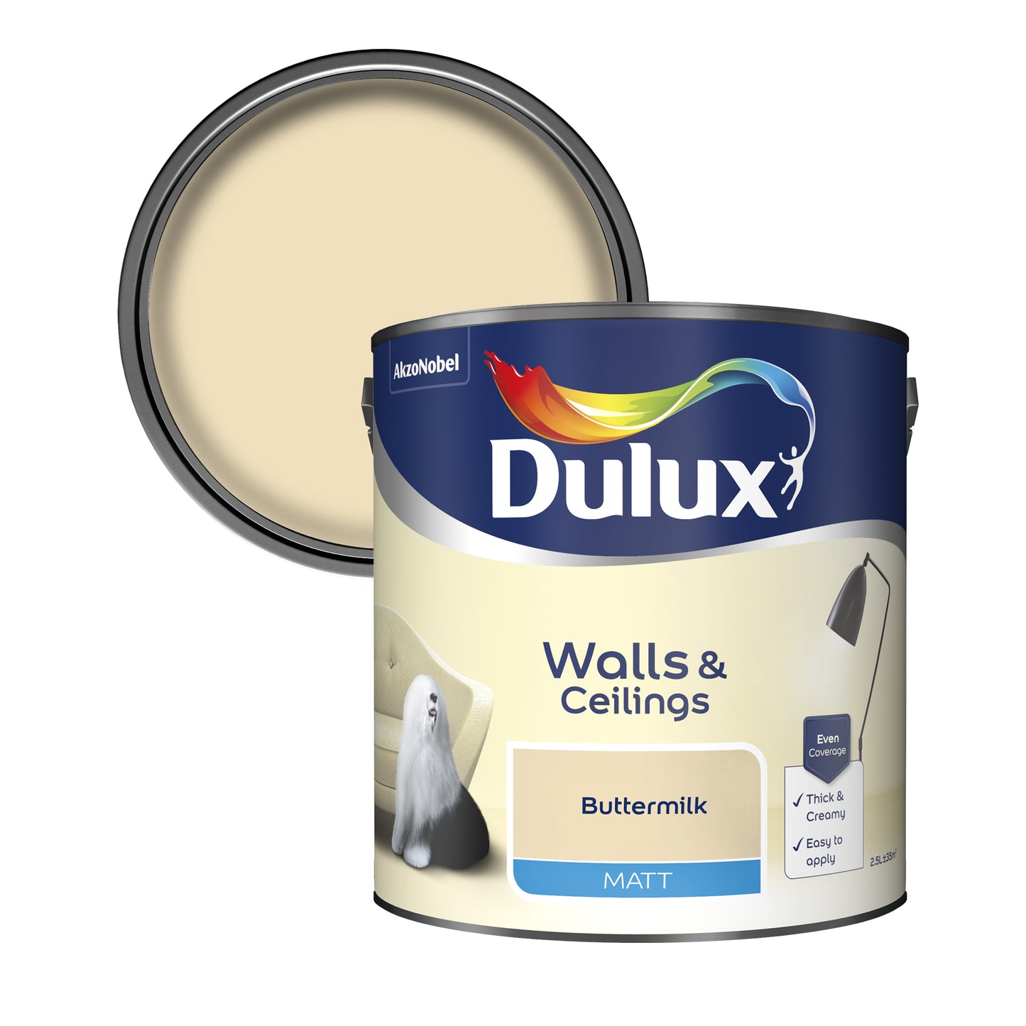 Dulux Matt Paint - Buttermilk - 2.5 Litre