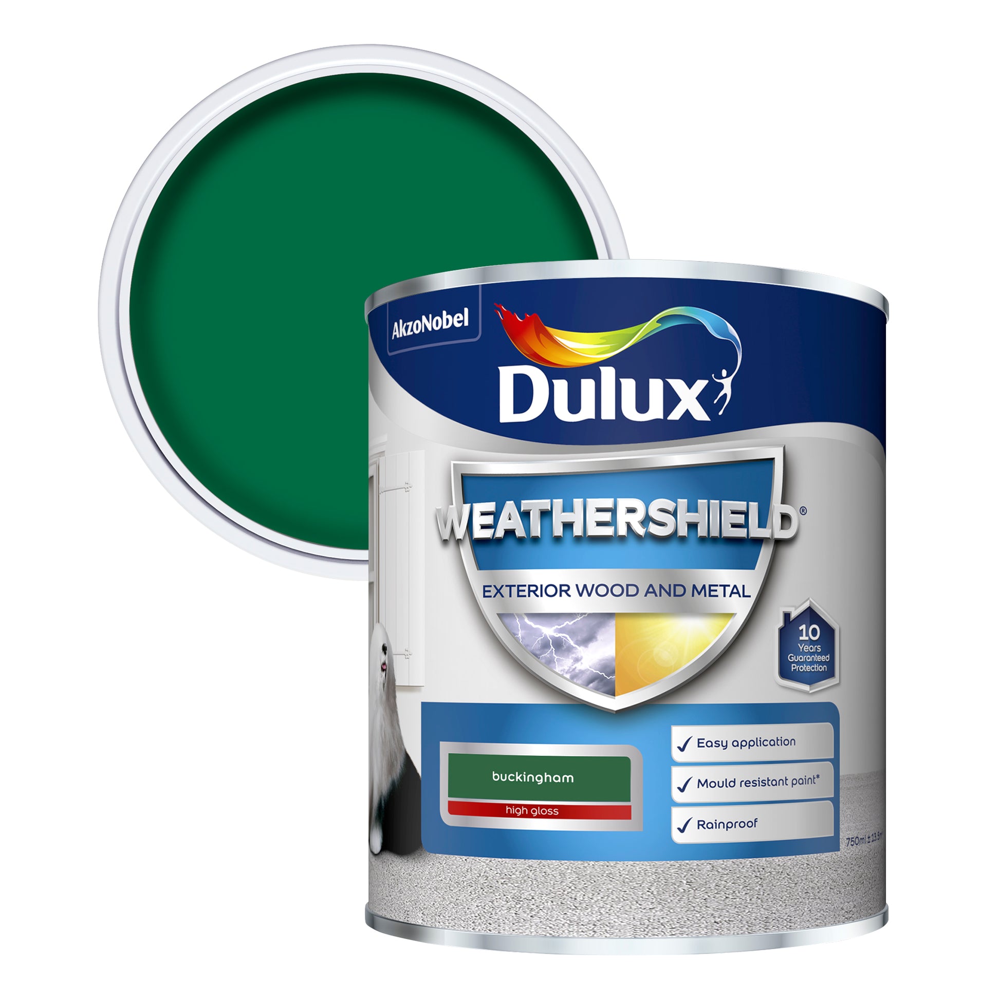 Dulux Weathershield High Gloss Paint - Buckingham - 750ml