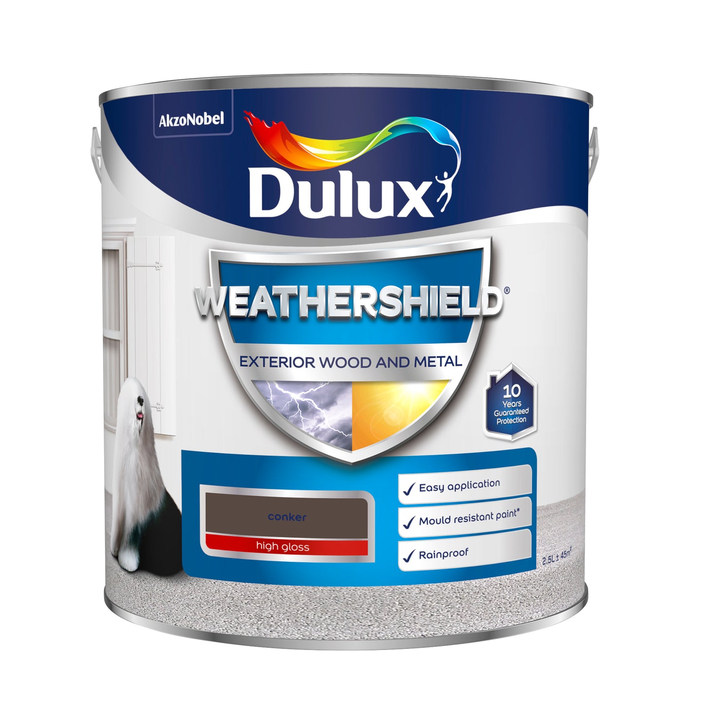 Dulux Weathershield High Gloss Paint - Conker - 2.5 Litre