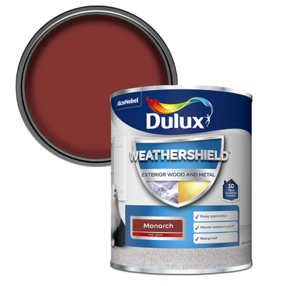 Dulux Weathershield High Gloss Paint - Monarch - 750ml