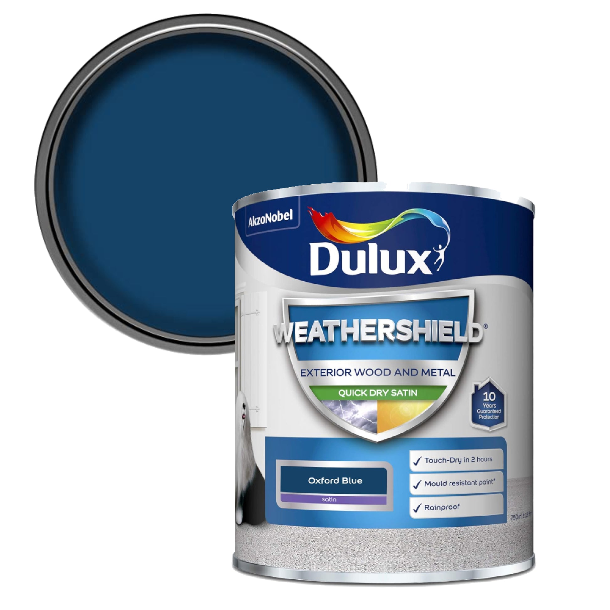 Dulux Weathershield High Gloss Paint - Oxford Blue - 750ml