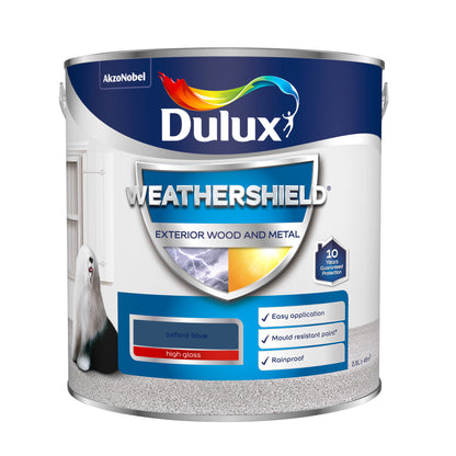 Dulux Weathershield High Gloss Paint - Oxford Blue - 2.5 Litre