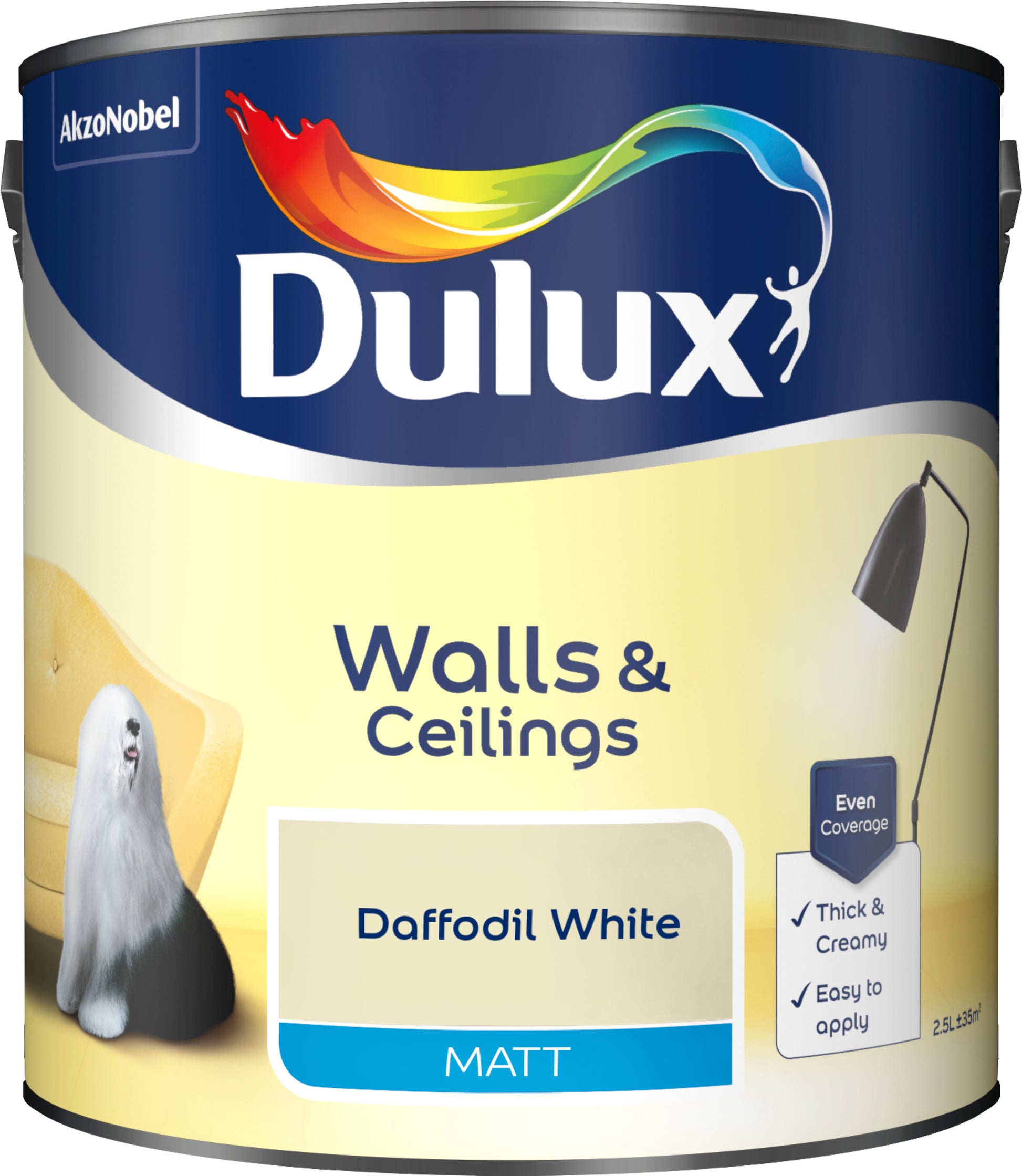 Dulux Matt Paint - Daffodil White - 2.5 Litre