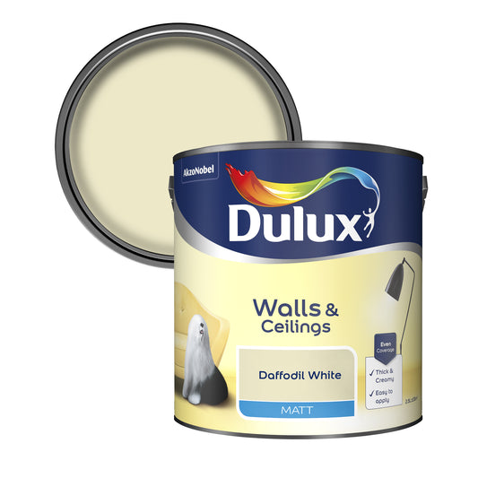 Dulux Matt Paint - Daffodil White - 2.5 Litre