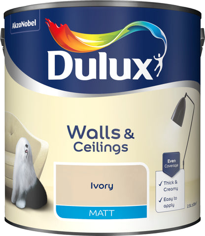 Dulux Matt Paint - Ivory - 2.5 Litre