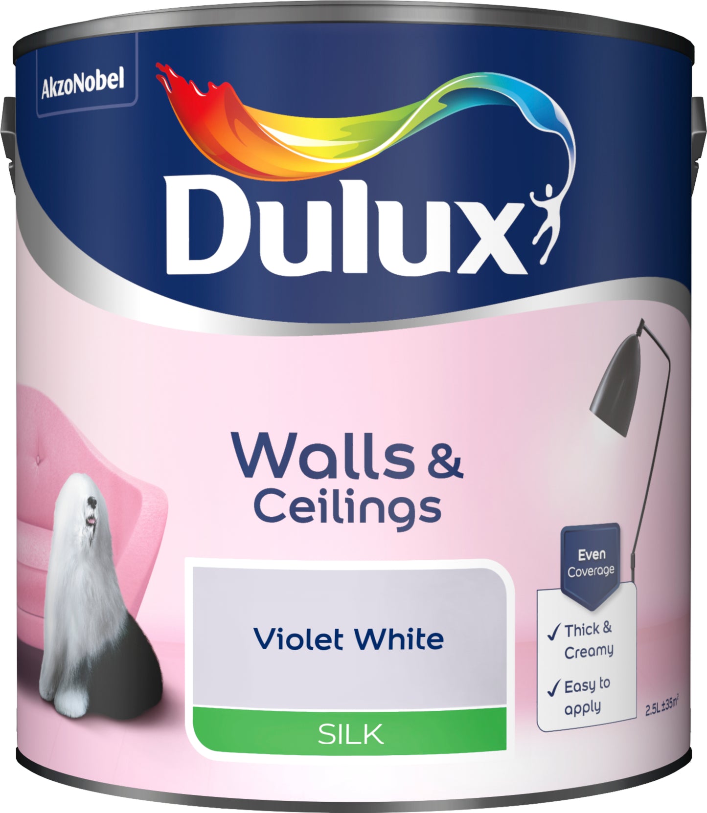 Dulux Silk Paint - Violet White - 2.5 Litre