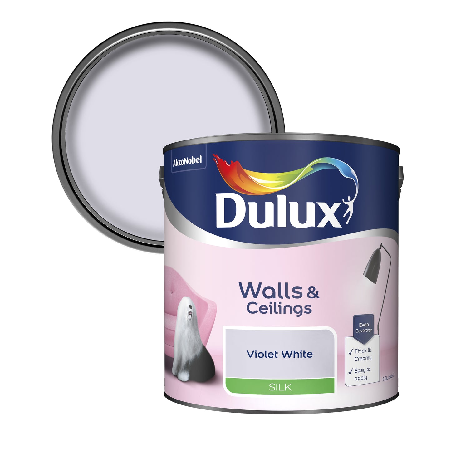 Dulux Silk Paint - Violet White - 2.5 Litre