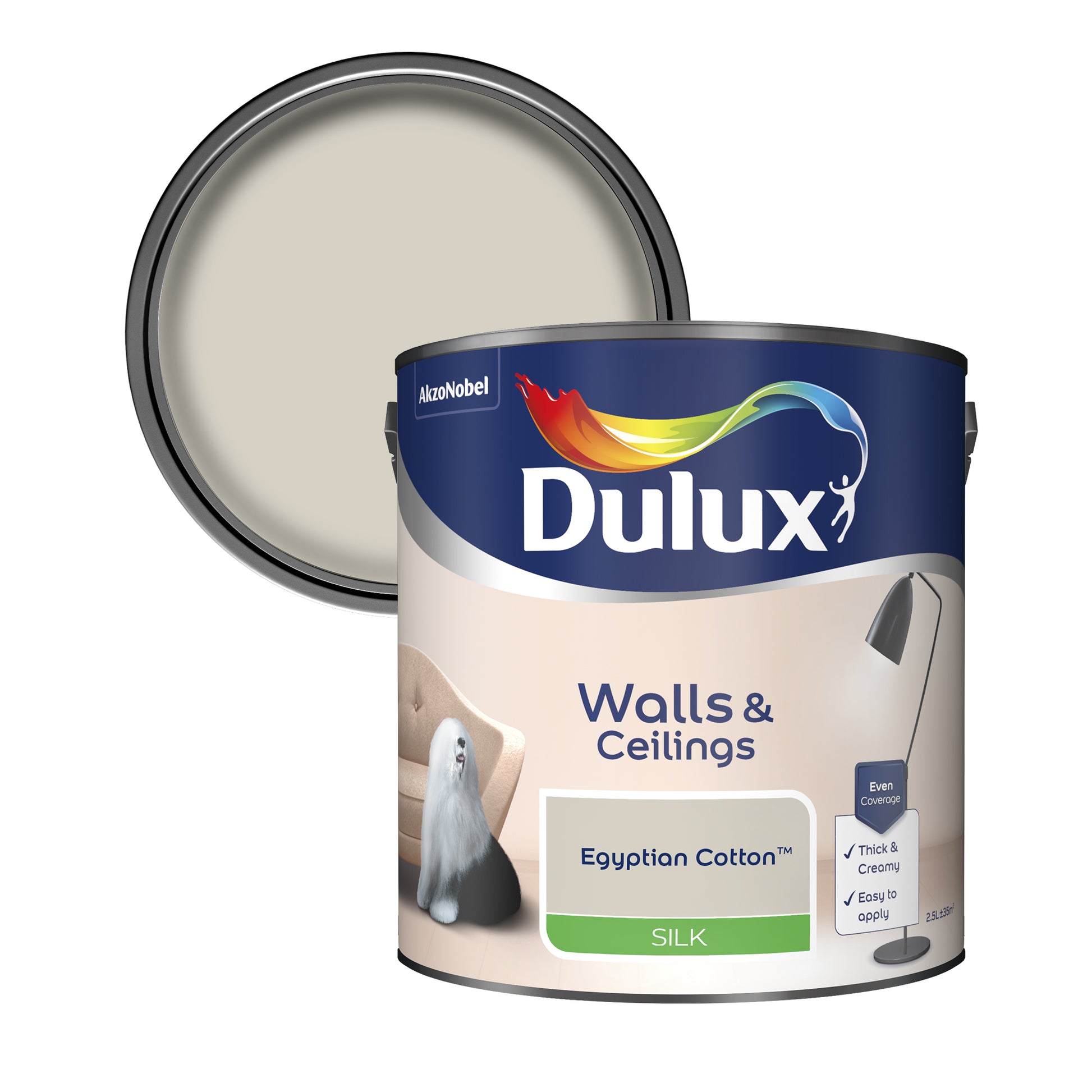 Dulux Silk Paint - Egyptian Cotton - 2.5 Litre