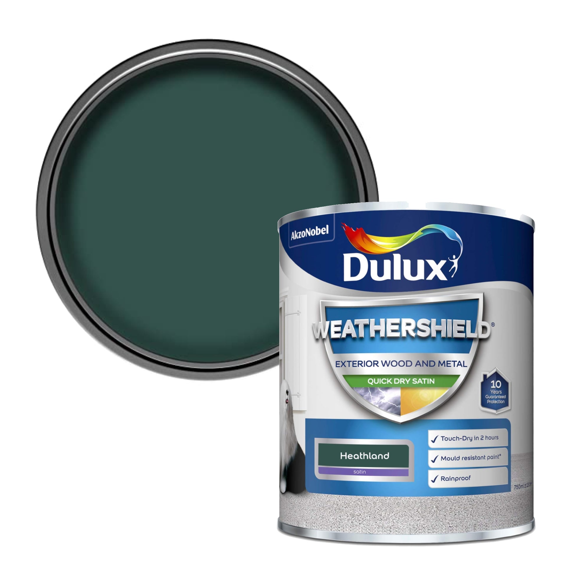 Dulux Weathershield Quick Dry Satin Paint - Heathland - 750ml