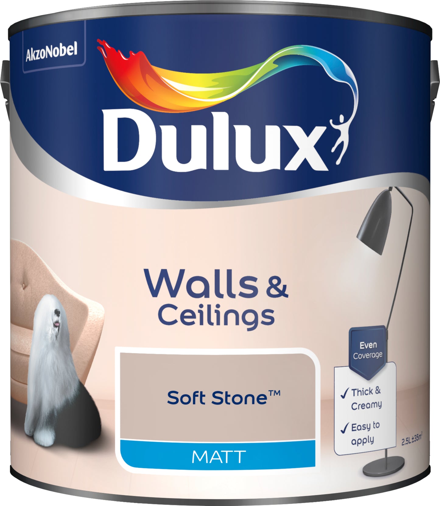 Dulux Matt Paint - Soft Stone - 2.5 Litre