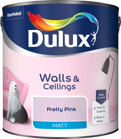 Dulux Matt Paint - Pretty Pink - 2.5 Litre