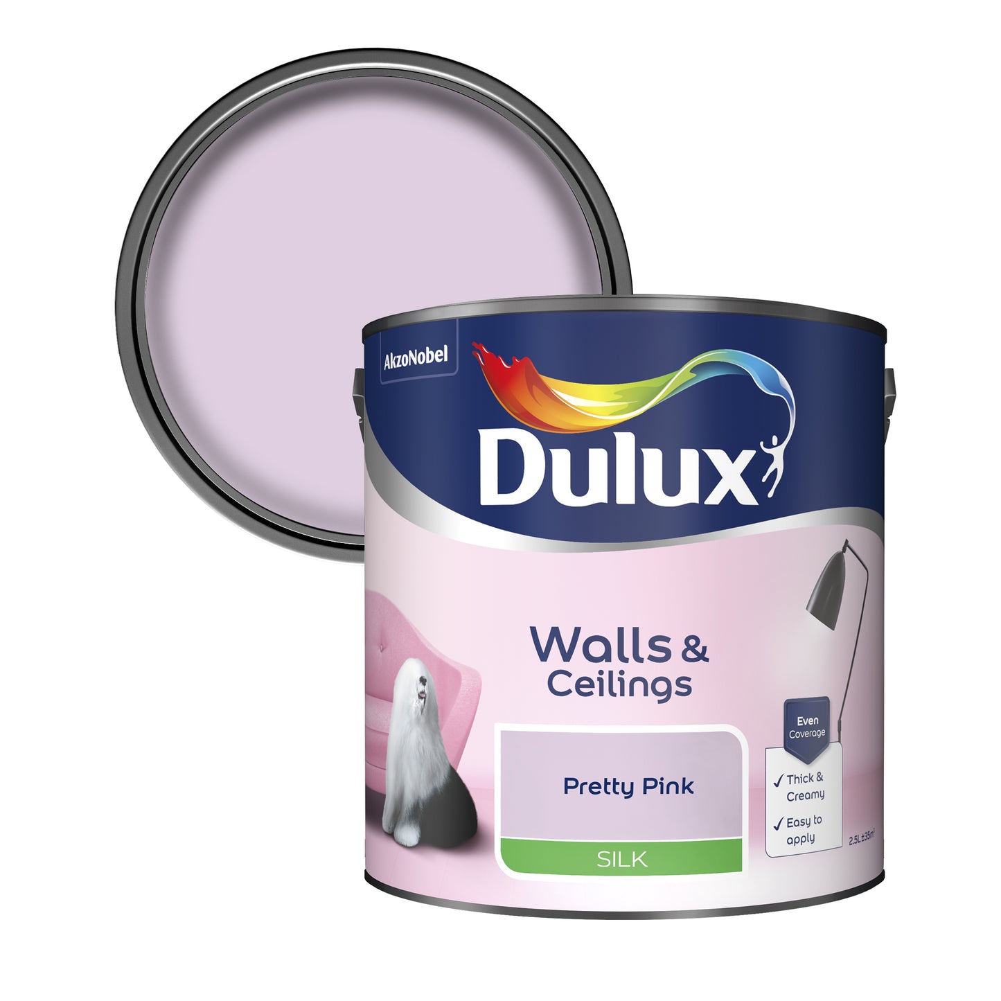 Dulux Silk Paint - Pretty Pink - 2.5 Litre