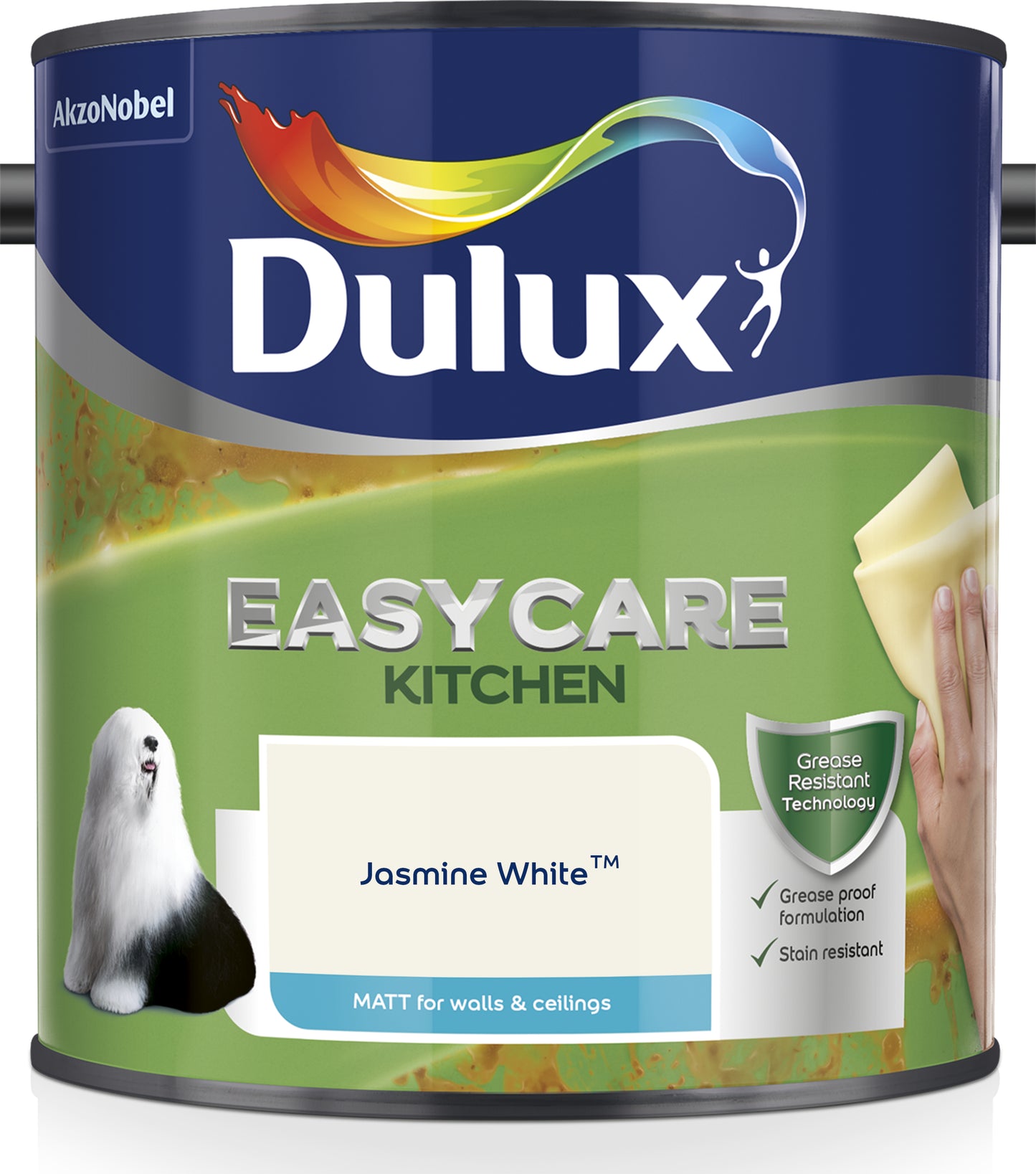 Dulux Easycare Kitchen Matt Paint - Jasmine White - 2.5 Litre