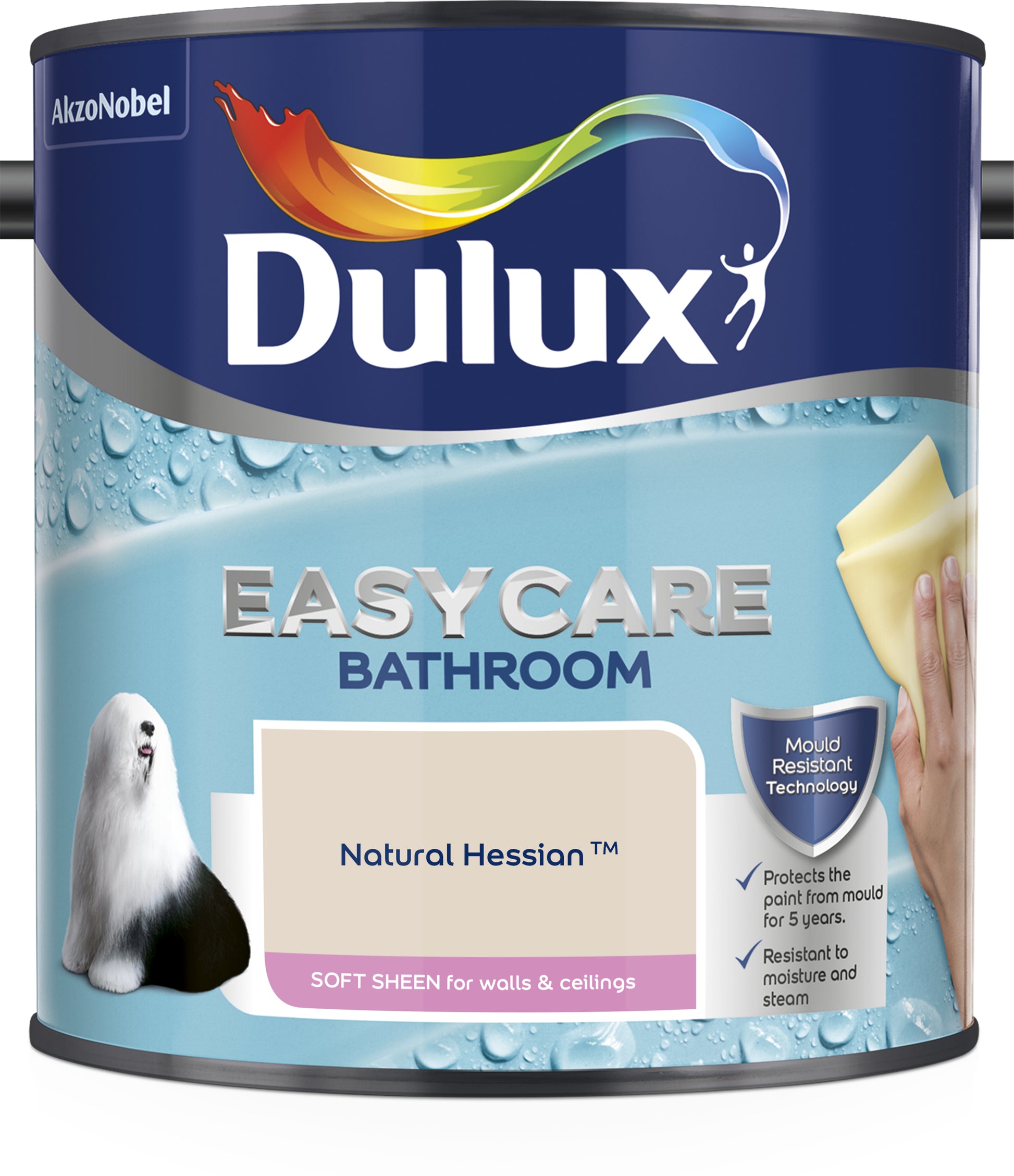 Dulux Easycare Bathroom Soft Sheen Paint - Natural Hessian - 2.5 Litre