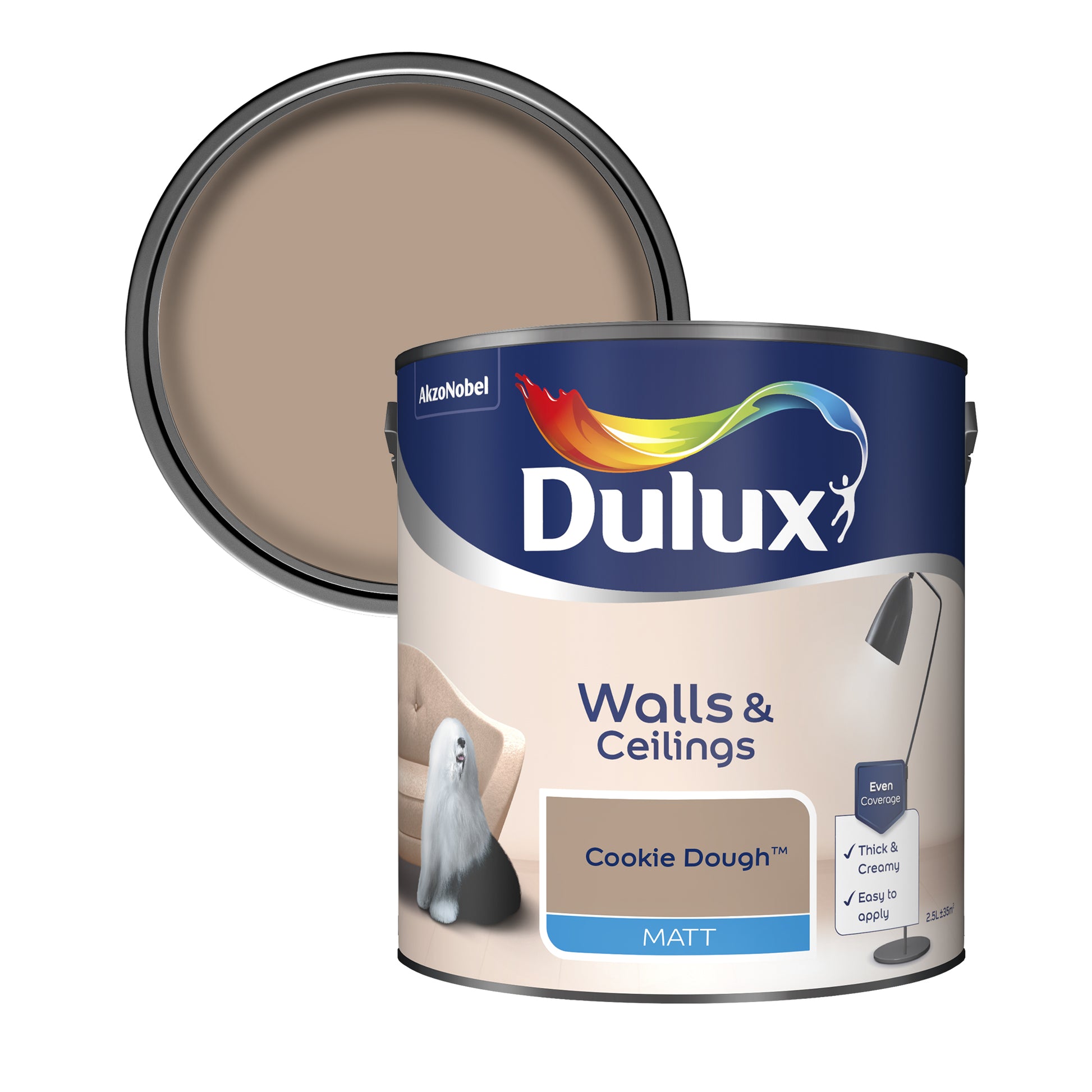 Dulux Matt Paint - Cookie Dough - 2.5 Litre