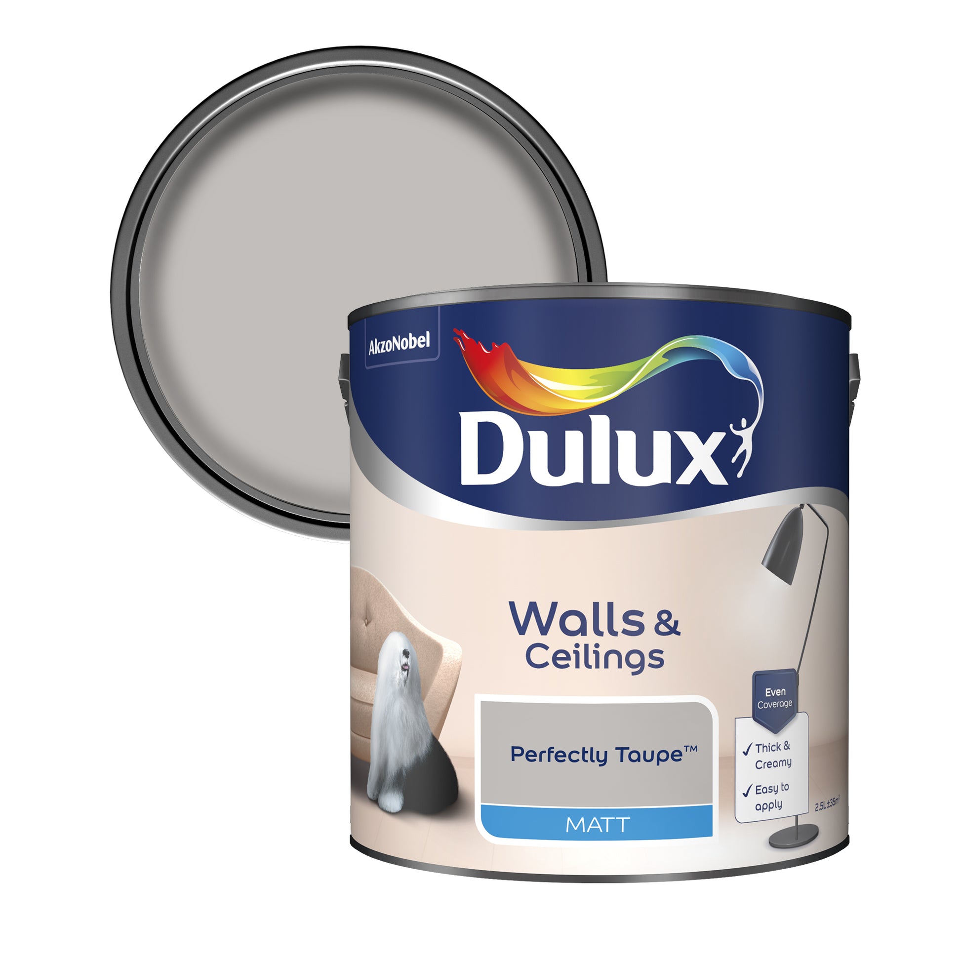 Dulux Matt Paint - Perfectly Taupe - 2.5 Litre