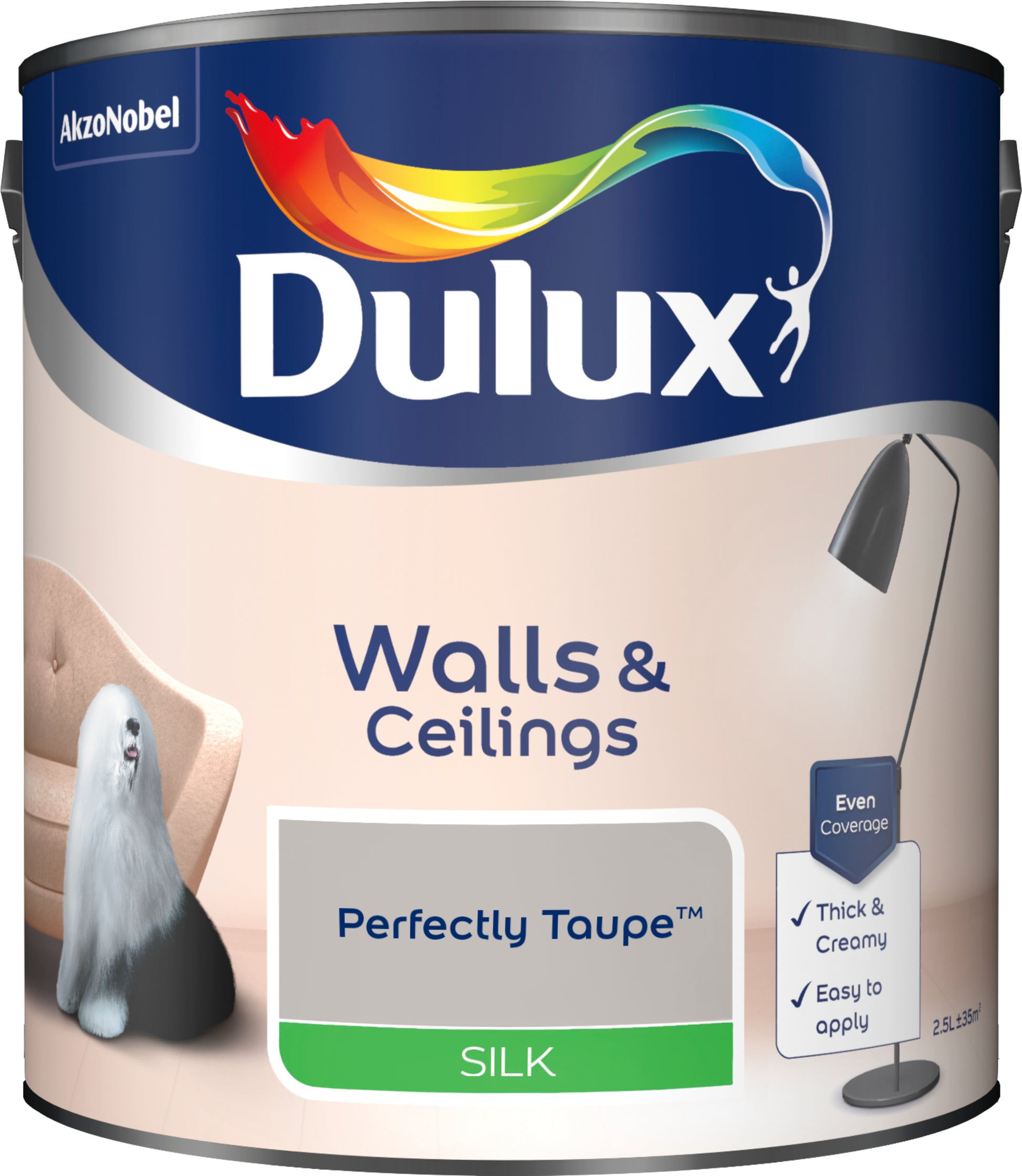 Dulux Silk Paint - Perfectly Taupe - 2.5 Litre