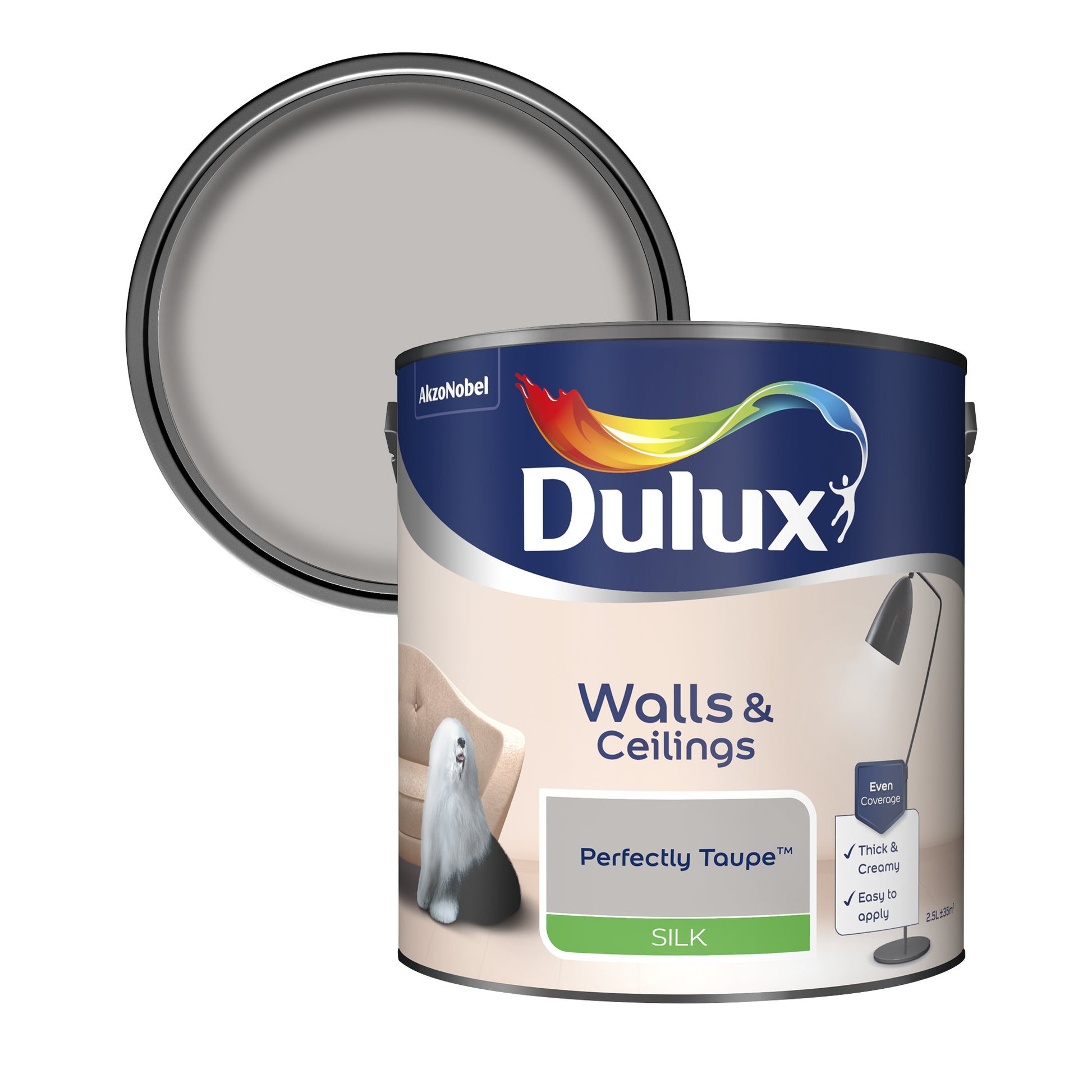 Dulux Silk Paint - Perfectly Taupe - 2.5 Litre