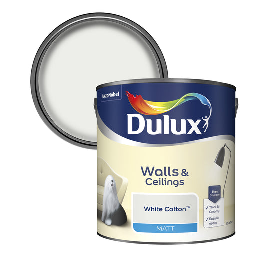 Dulux Matt Paint - White Cotton - 2.5 Litre