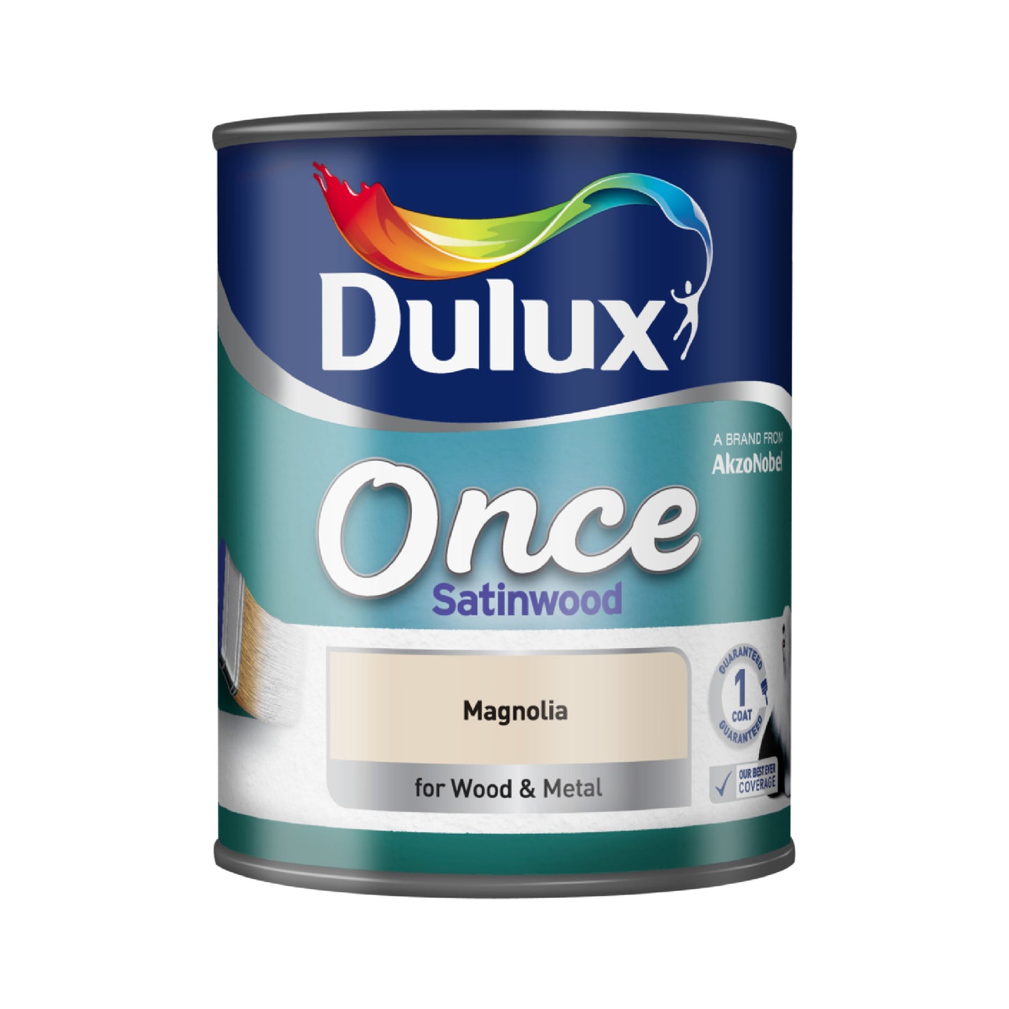 Dulux Once Satinwood Paint - Magnolia - 750ml