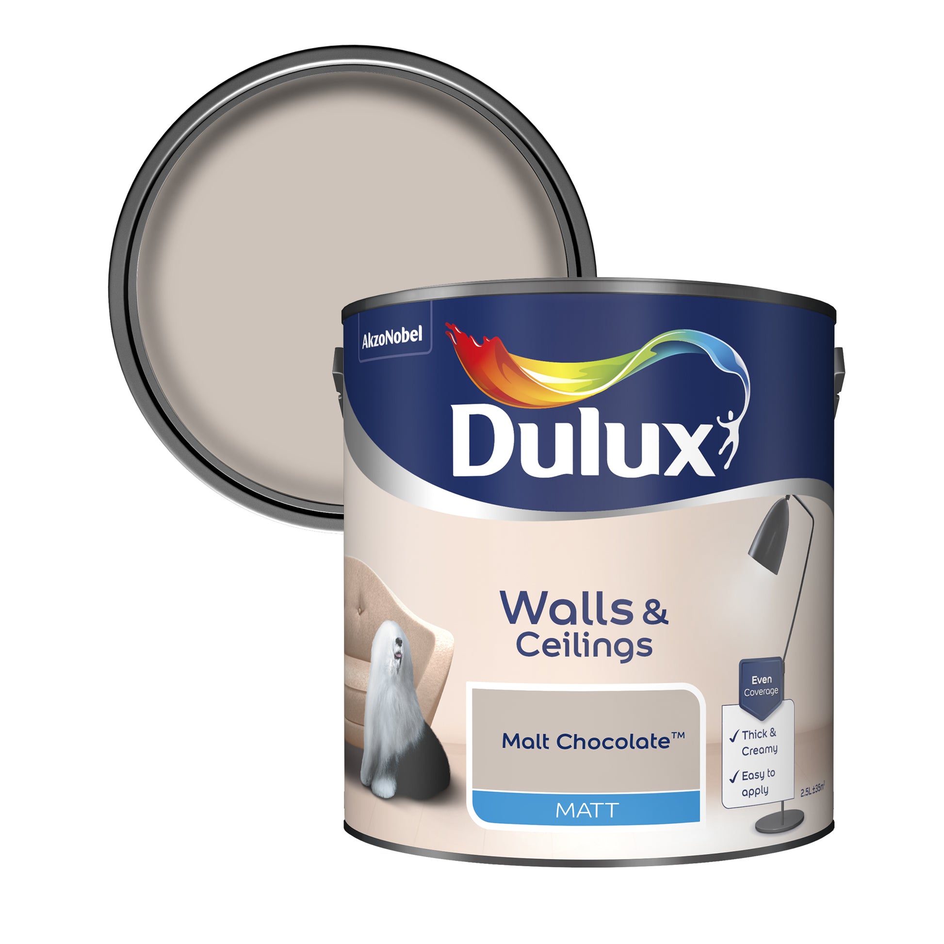 Dulux Matt Paint - Malt Chocolate - 2.5 Litre