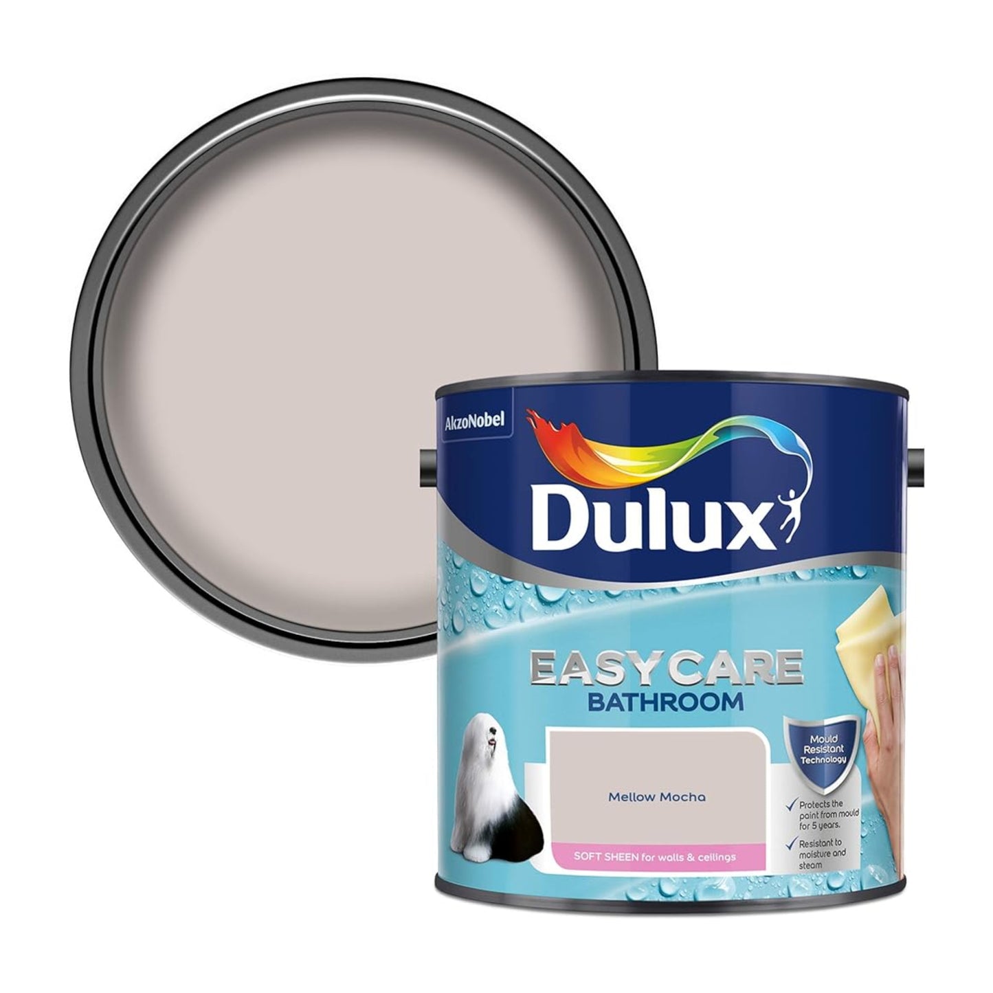 Dulux Easycare Bathroom Soft Sheen Paint - Mellow Mocha - 2.5 Litre