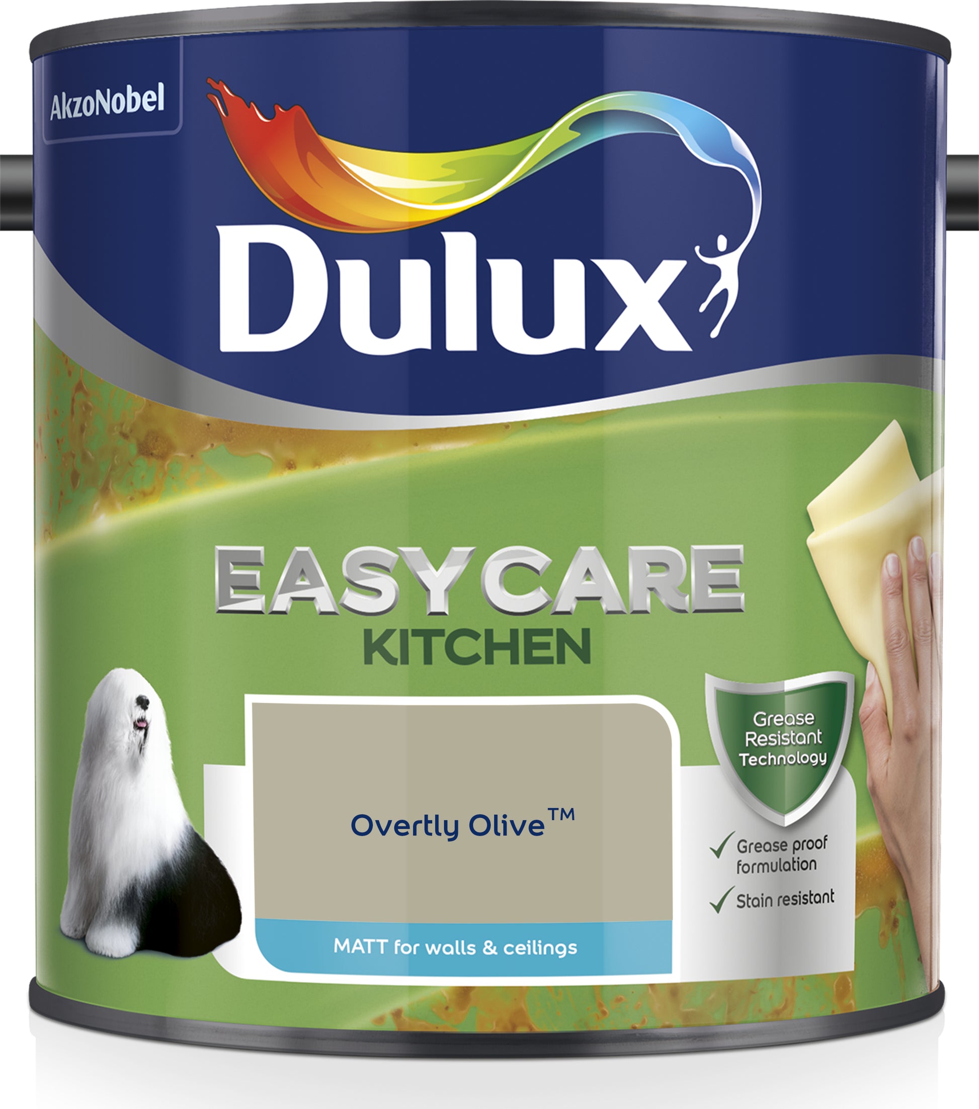 Dulux Easycare Kitchen Matt Paint - Overtly Olive - 2.5 Litre