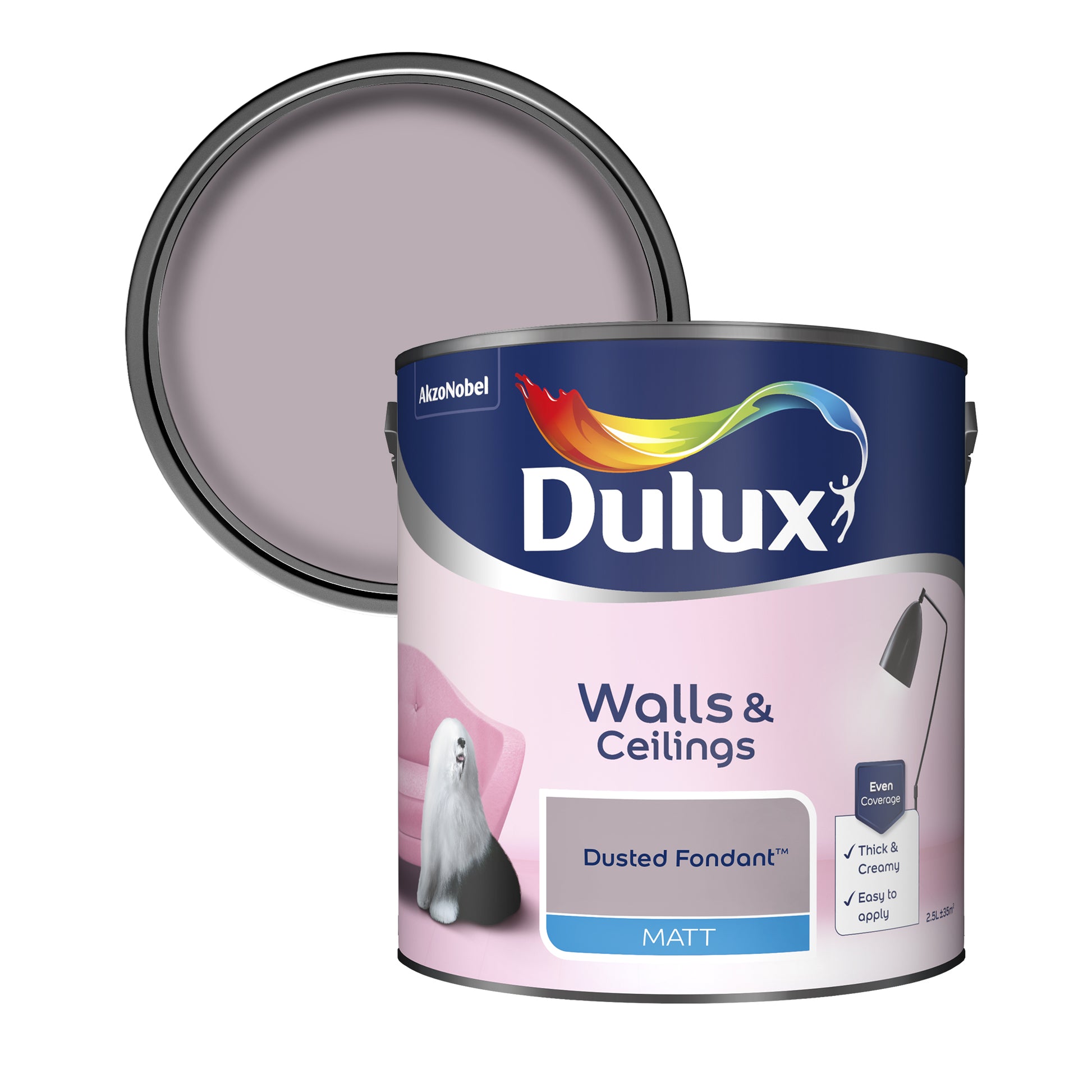 Dulux Matt Paint - Dusted Fondant - 2.5 Litre