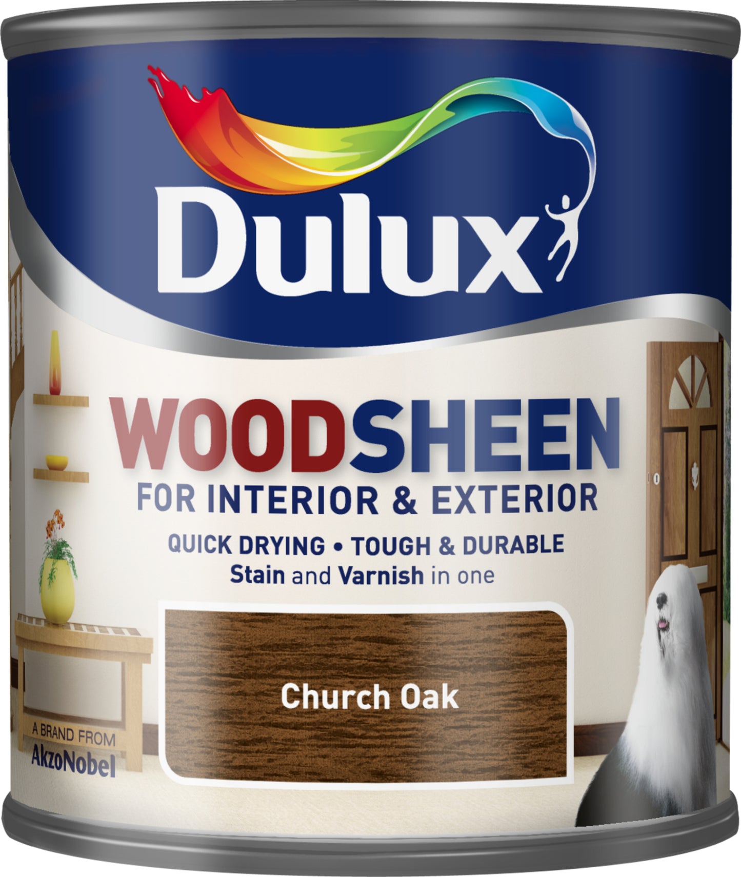 Dulux Interior and Exterior Water Based Woodsheen - Church Oak - 250ml