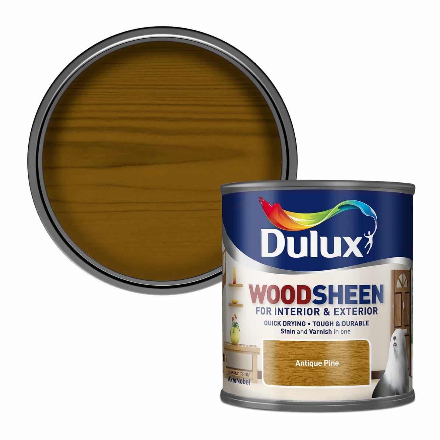 Dulux Interior and Exterior Water Based Woodsheen - Antique Pine - 250ml