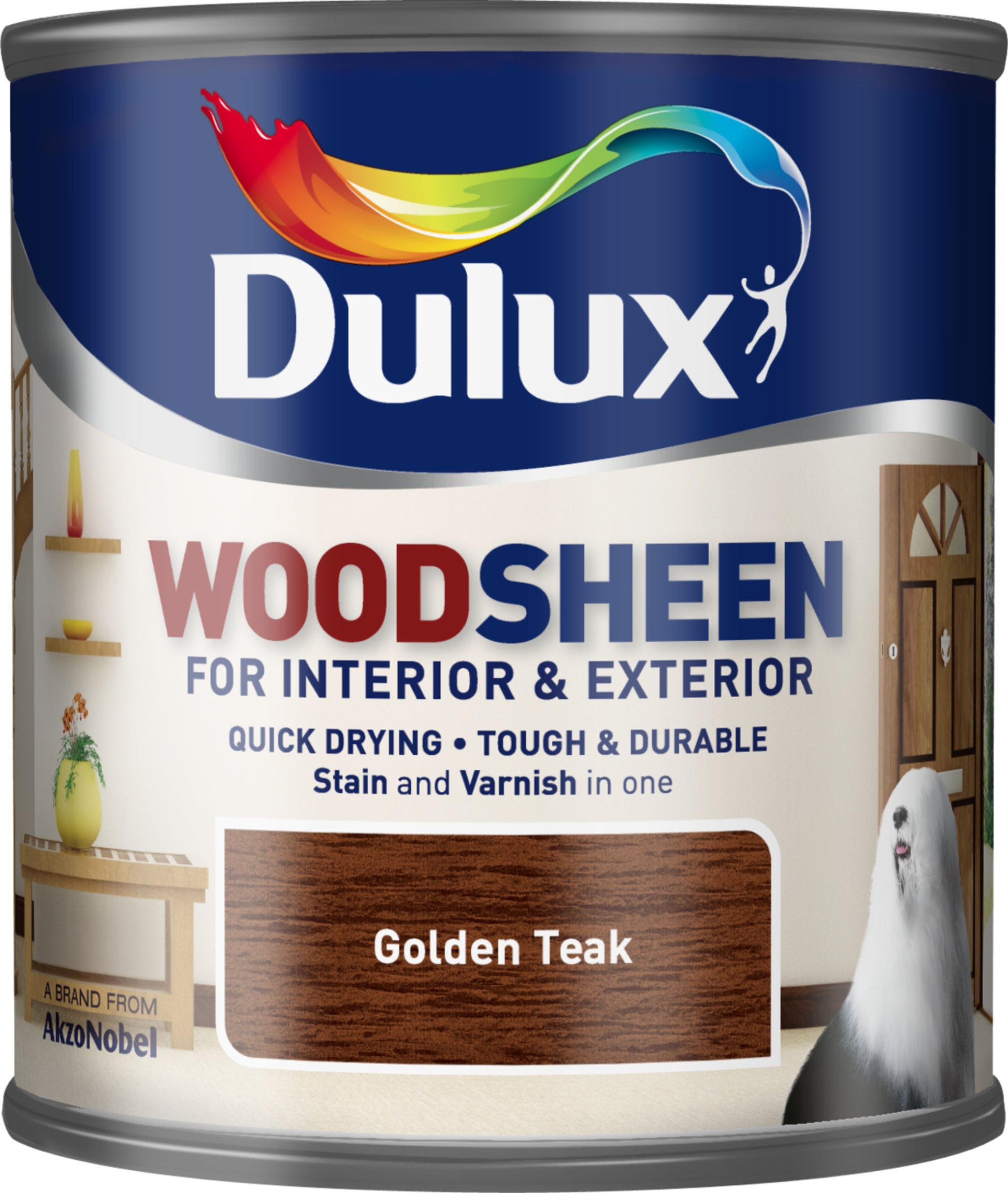 Dulux Interior and Exterior Water Based Woodsheen - Golden Teak - 250ml