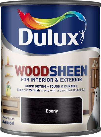 Dulux Interior and Exterior Water Based Woodsheen - Ebony - 750ml