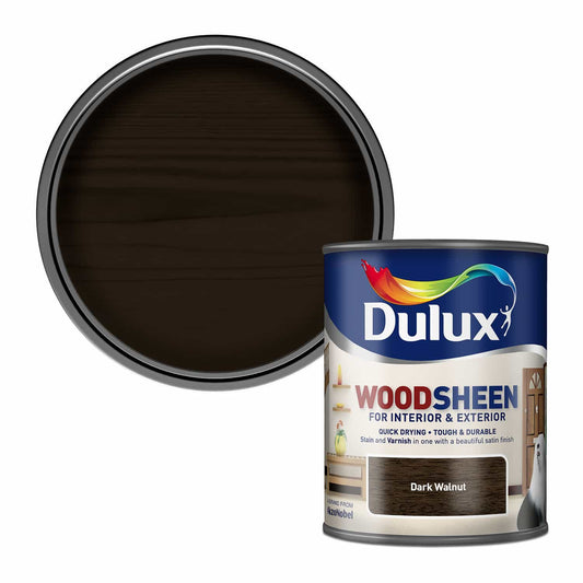 Dulux Interior and Exterior Water Based Woodsheen - Dark Walnut - 750ml