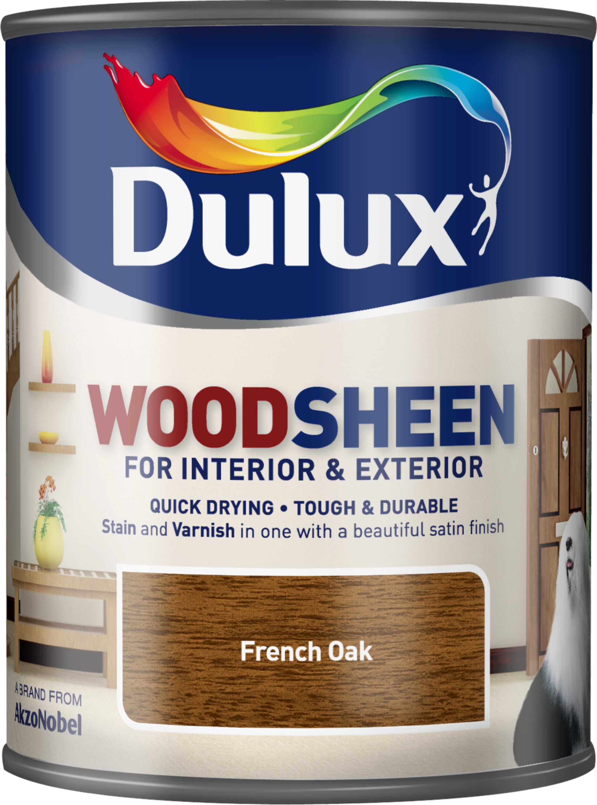 Dulux Interior and Exterior Water Based Woodsheen - French Oak - 750ml