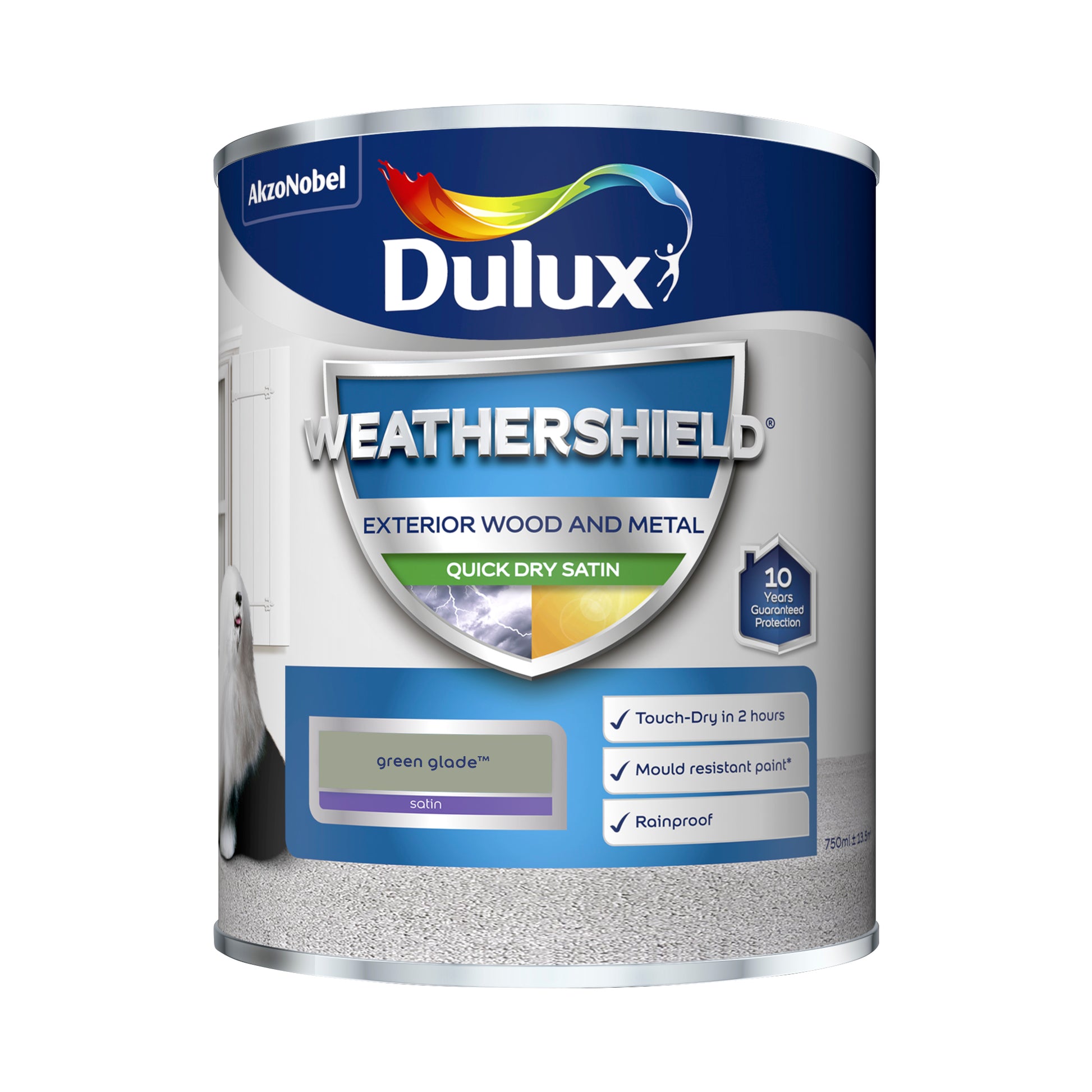 Dulux Weathershield Quick Dry Satin Paint - Green Glade - 750ml