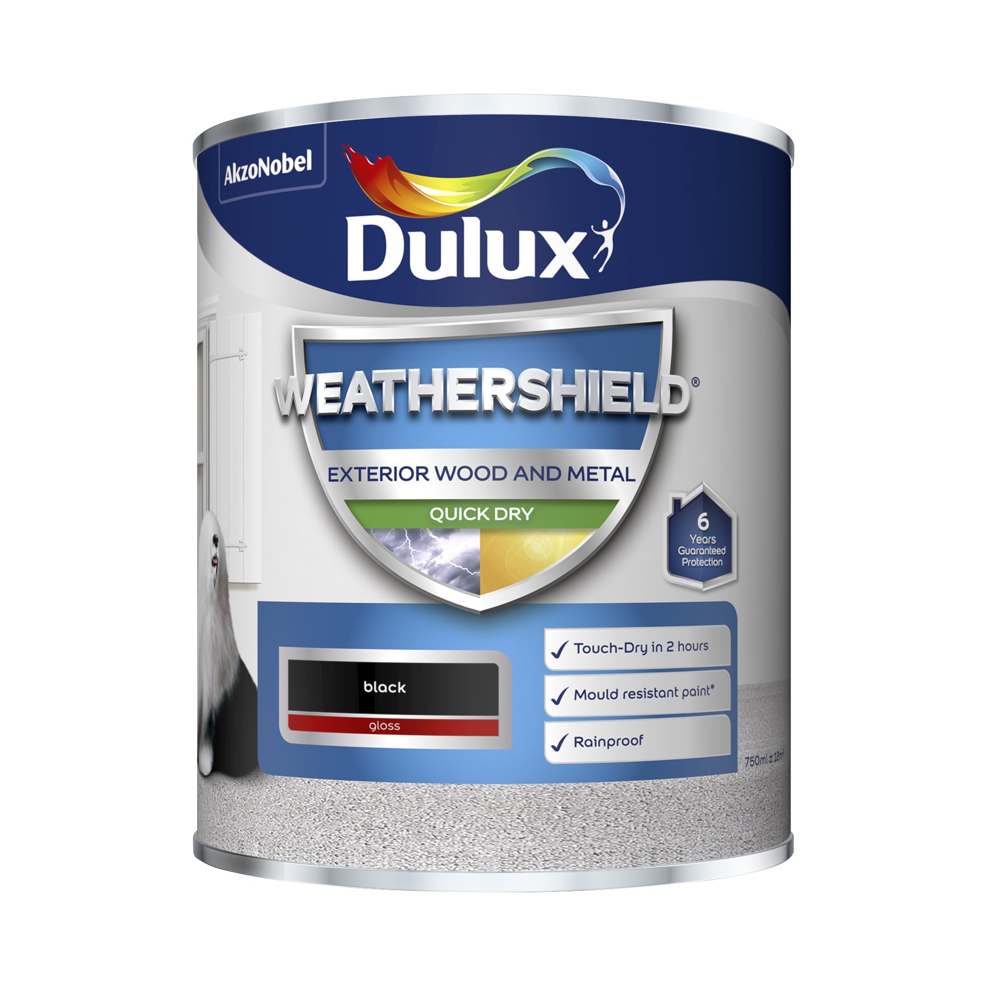 Dulux Weathershield Quick Dry Gloss Paint - Black