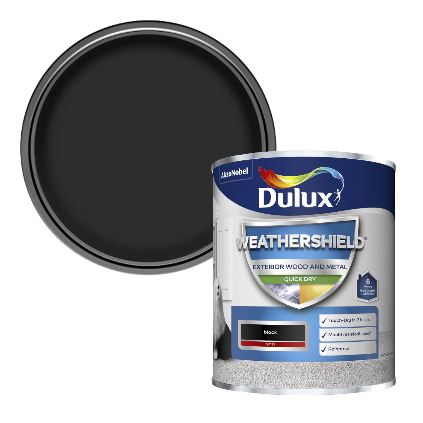 Dulux Weathershield Quick Dry Gloss Paint - Black