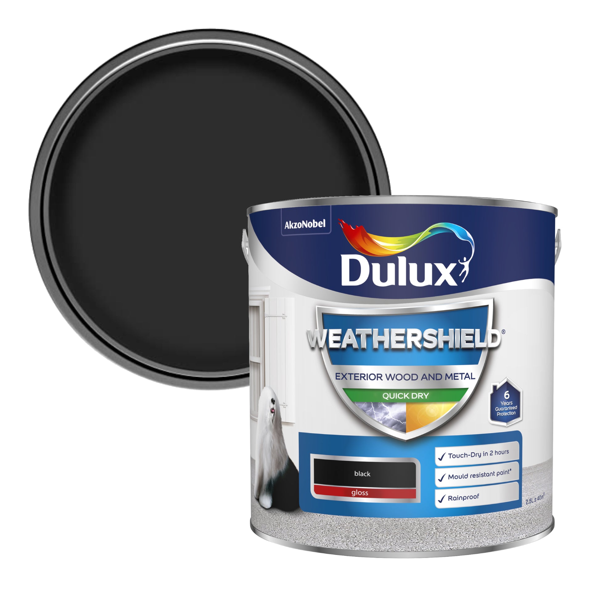 Dulux Weathershield Quick Dry Gloss Paint - Black