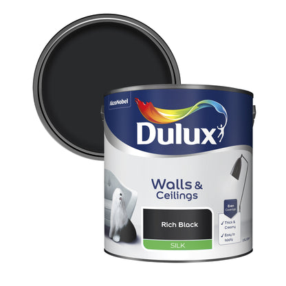 Dulux Silk Paint - Rich Black - 2.5 Litre