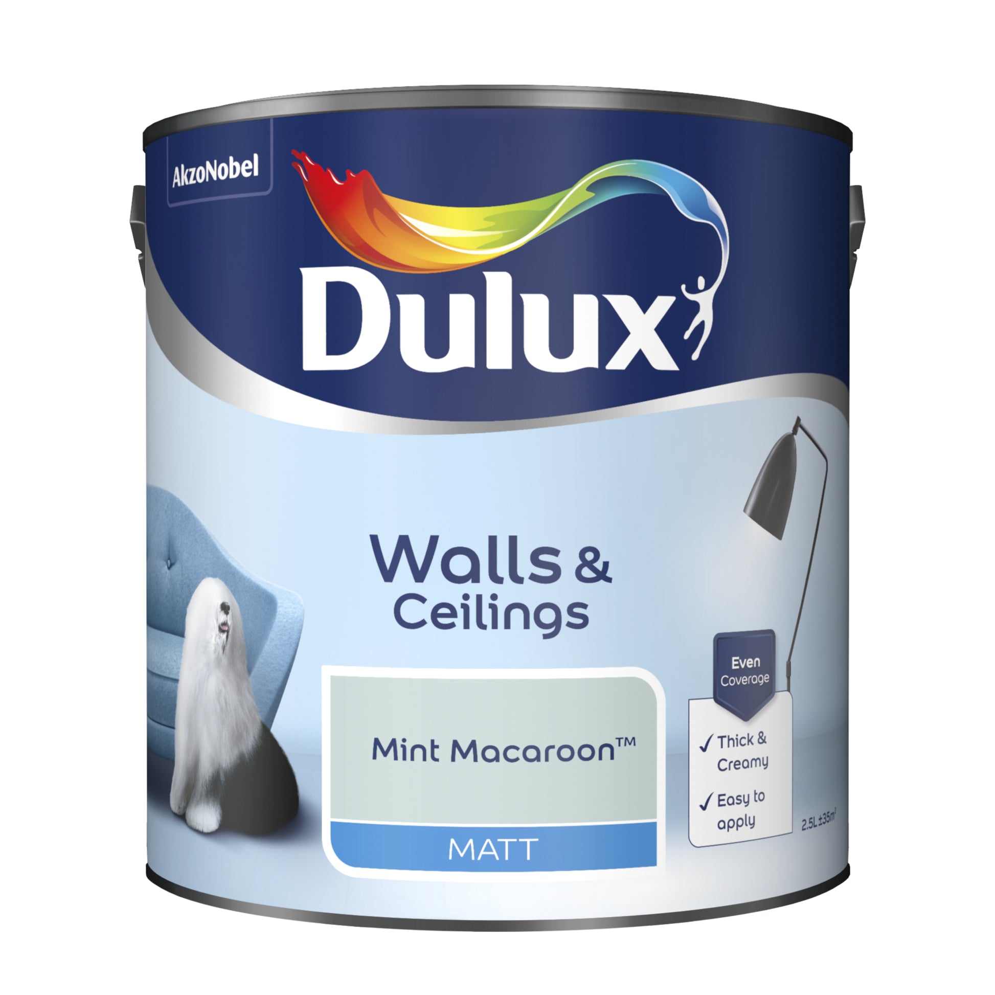 Dulux Matt Paint - Mint Macaroon - 2.5 Litre